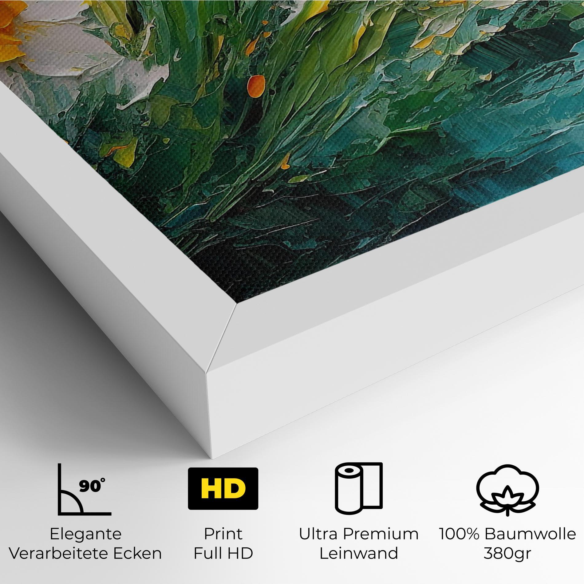 Leinwandbild Abstract Flower Painting mockup 4