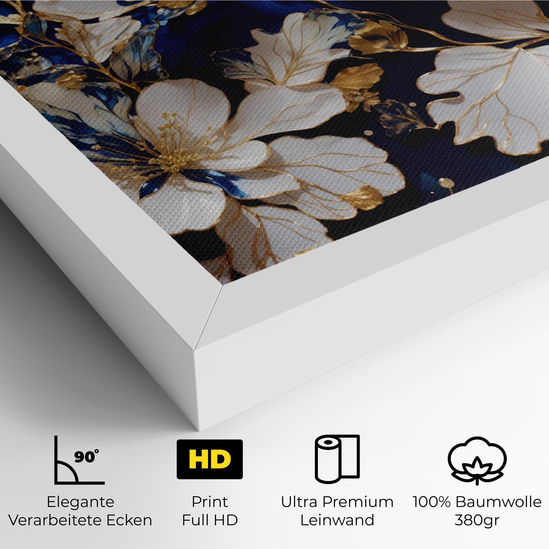 Leinwandbild Beautiful Golden White Rose mockup 4