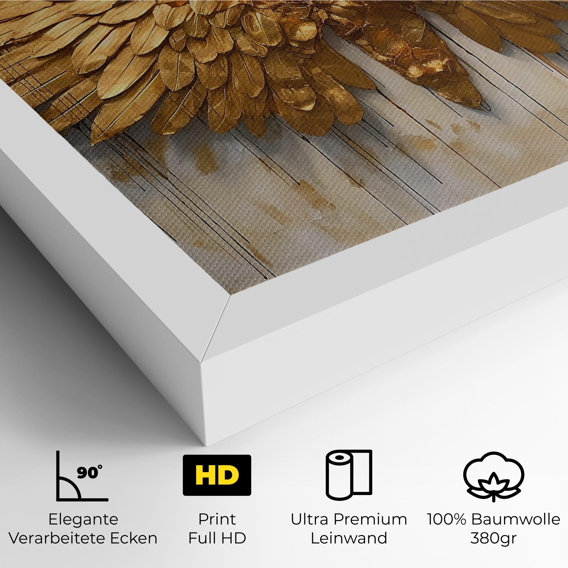 Leinwandbild Golden Wings Art mockup 4