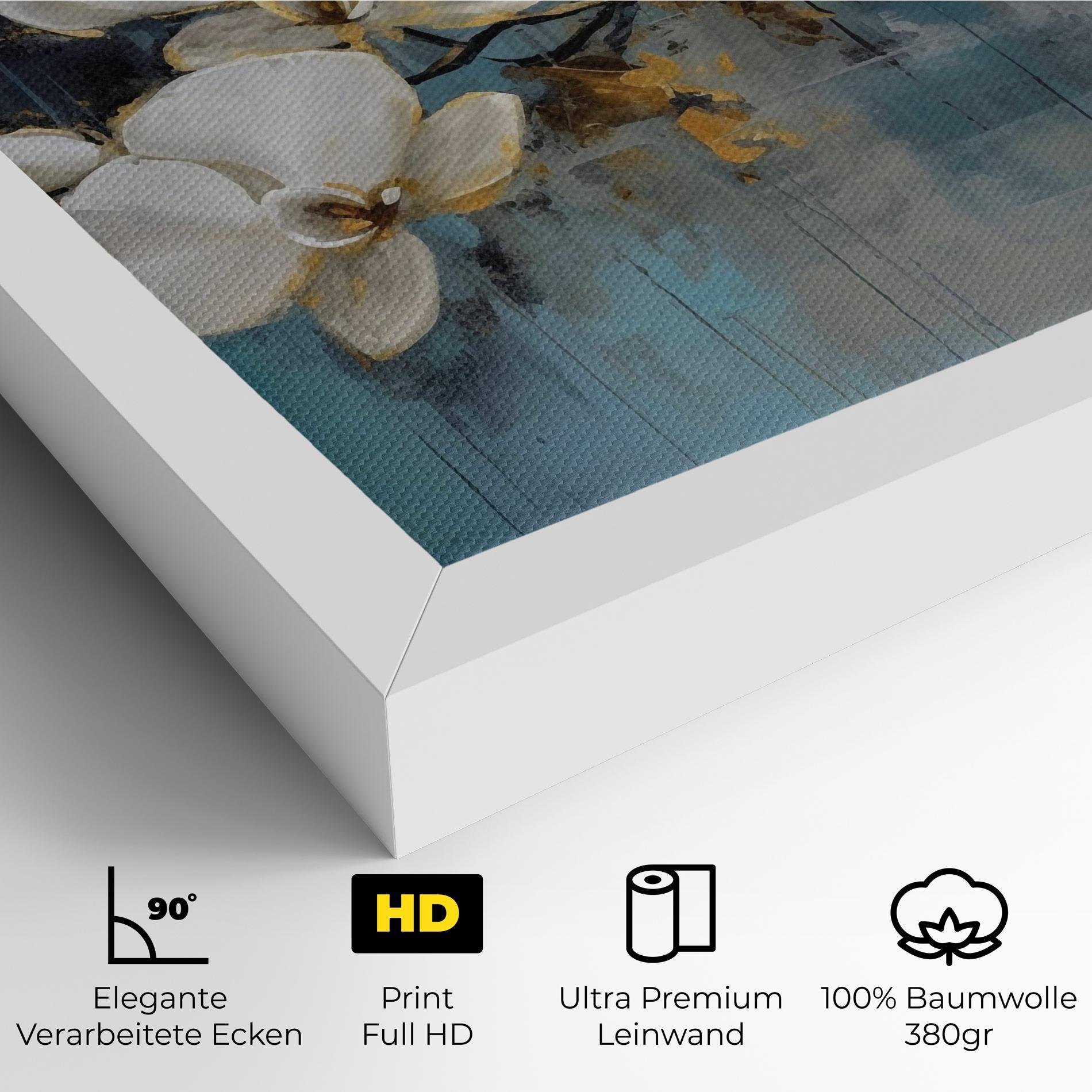 Leinwandbild White Orchids Painting mockup 4