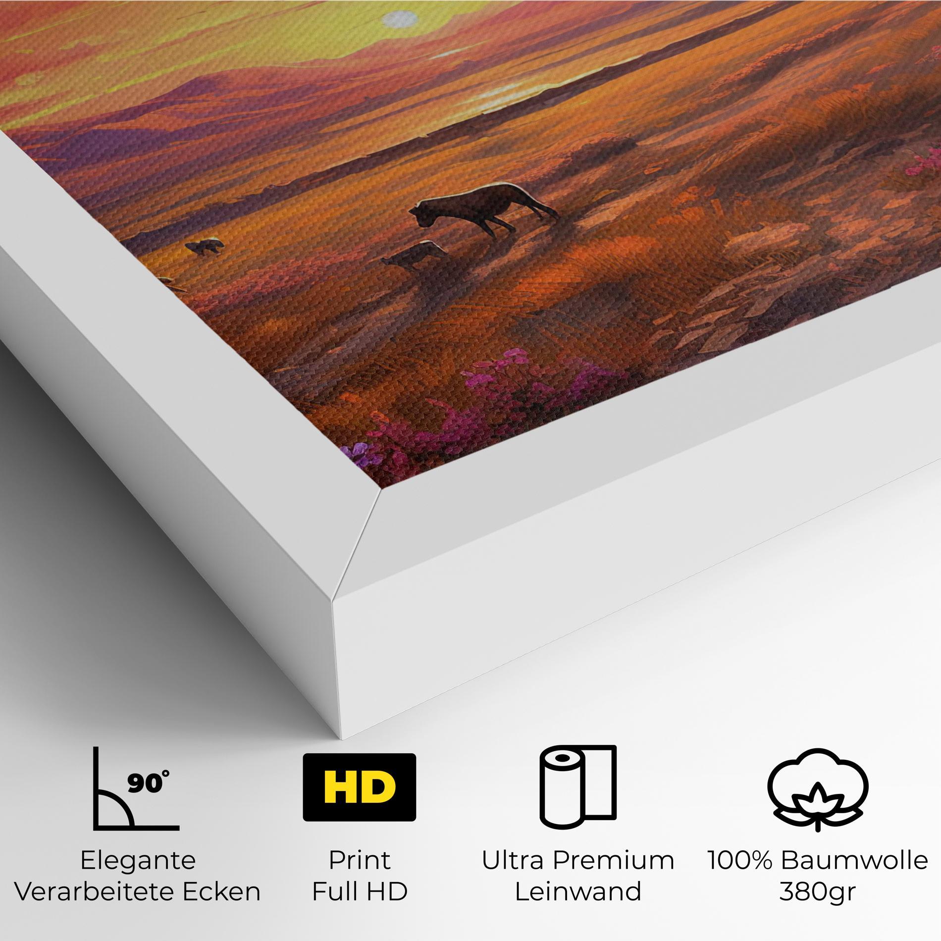 Leinwandbild Wild Horses Art mockup 4