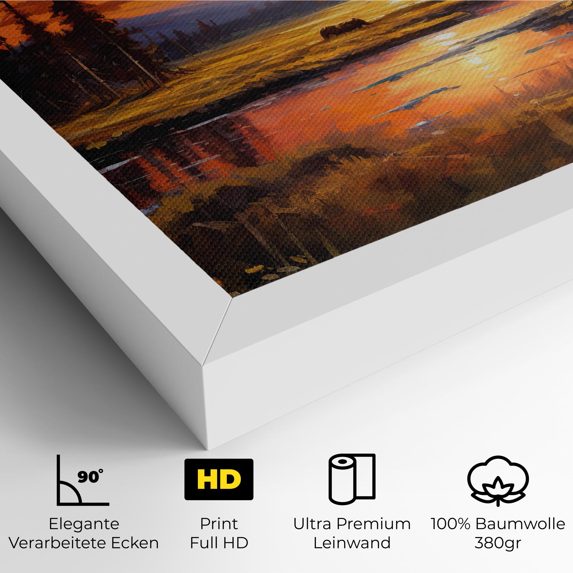 Leinwandbild Wild Horses Painting mockup 4