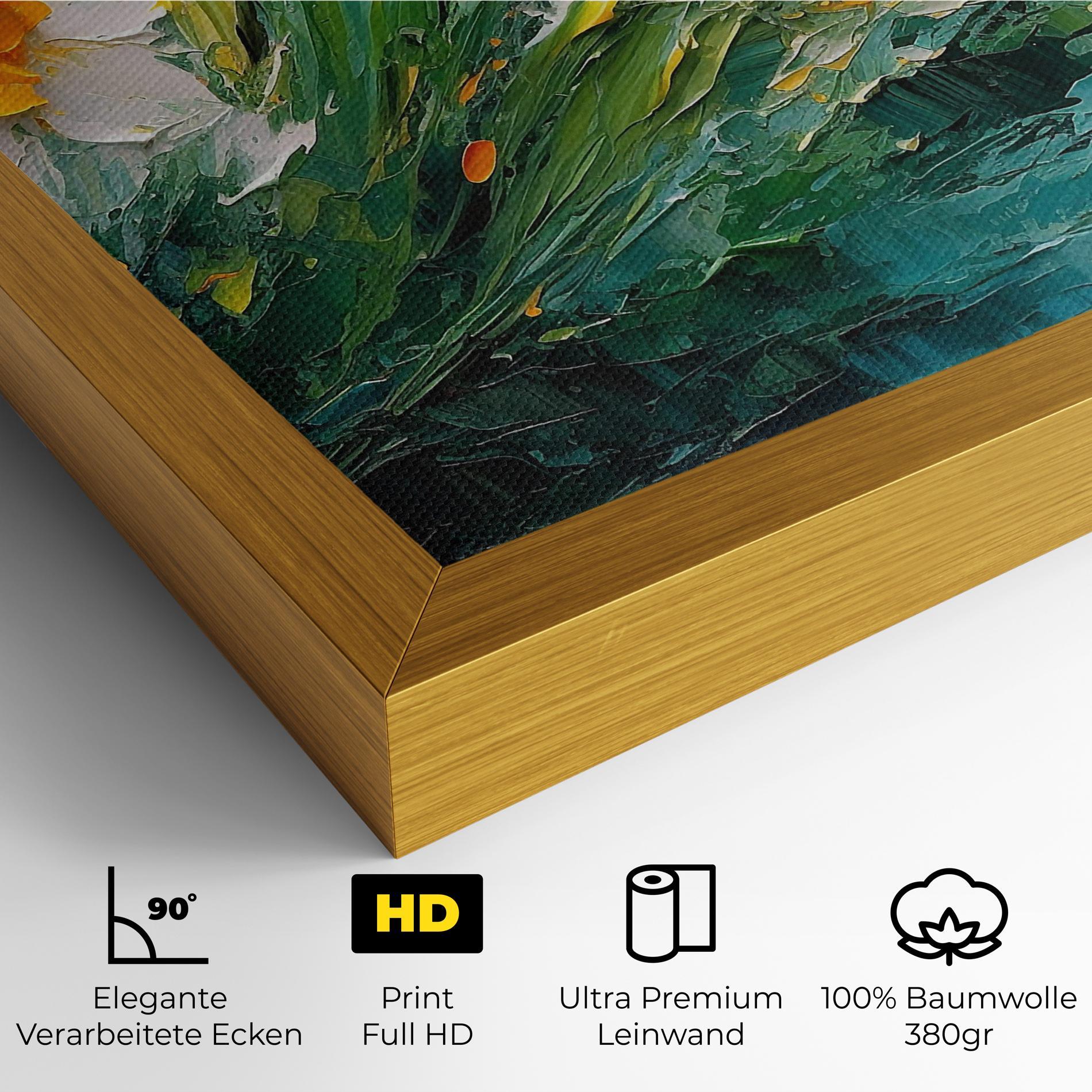 Leinwandbild Abstract Flower Painting mockup 4