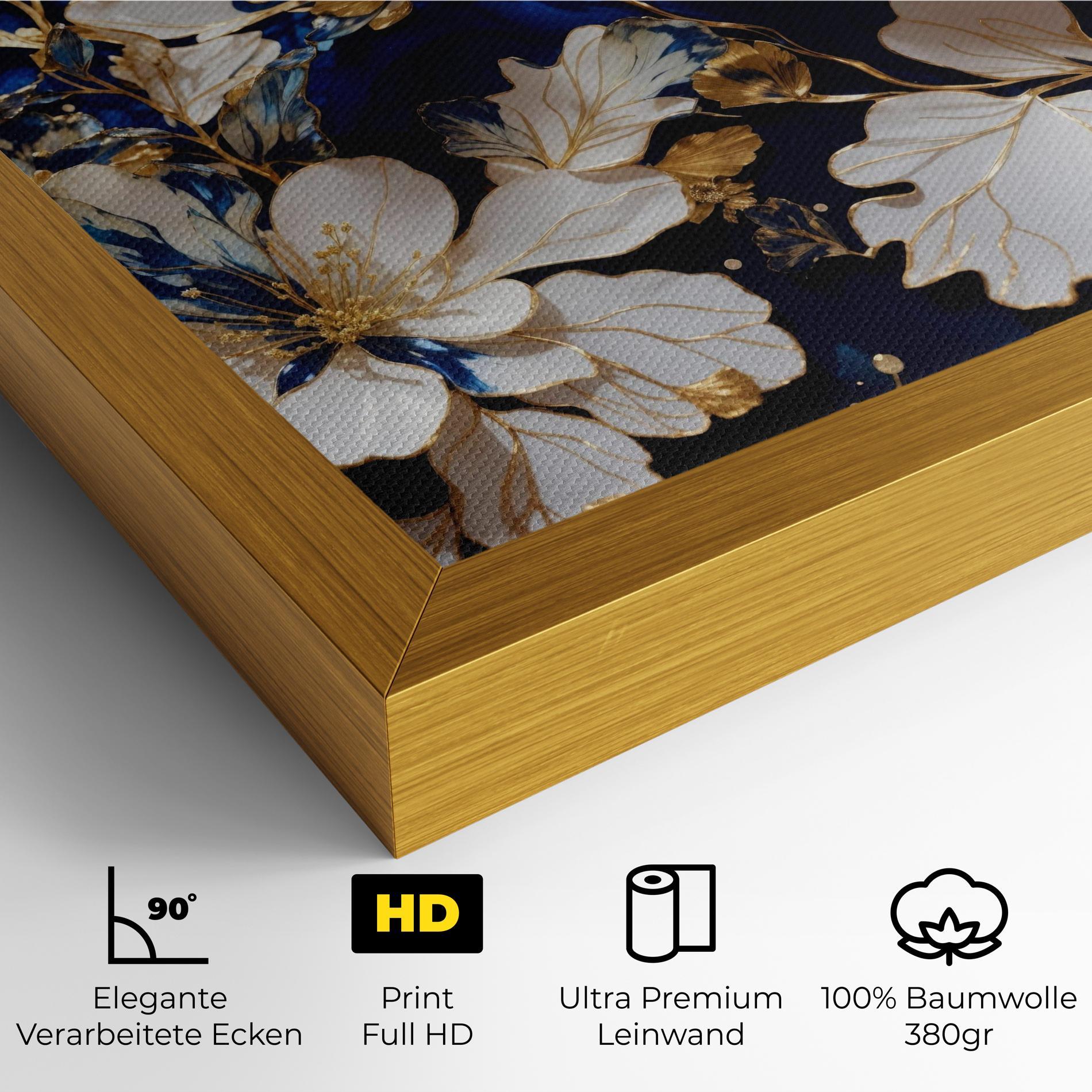 Leinwandbild Beautiful Golden White Rose mockup 4