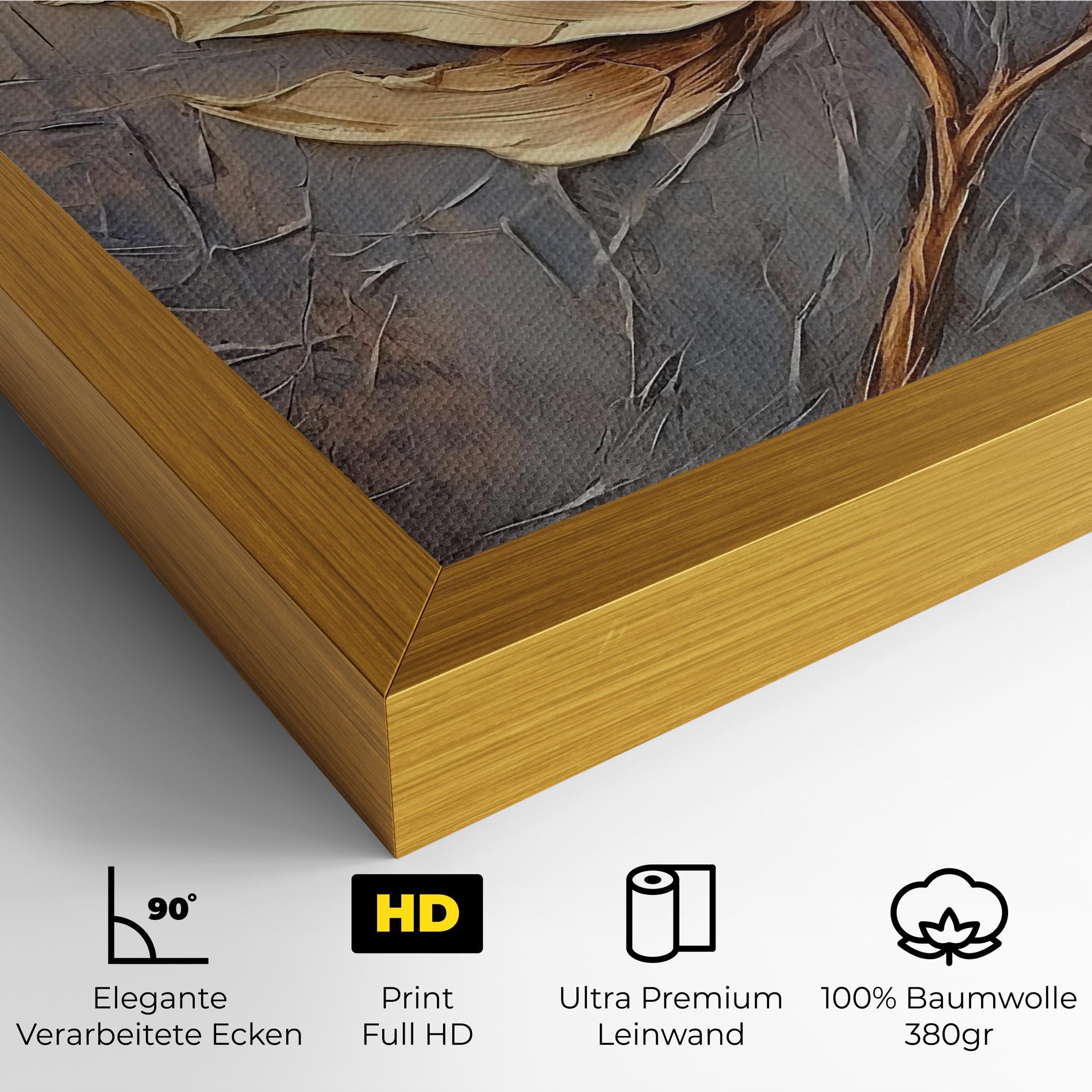 Leinwandbild Cream Rose On Blue mockup 4