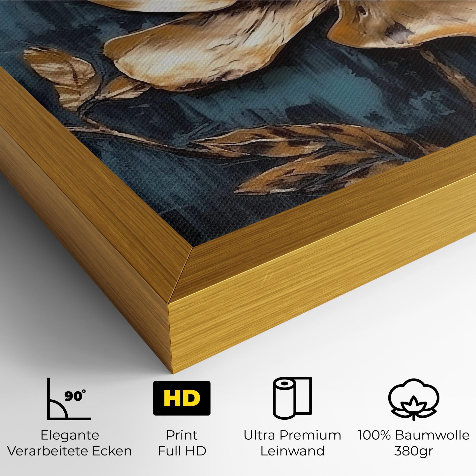 Golden Rose On Blue mockup 4