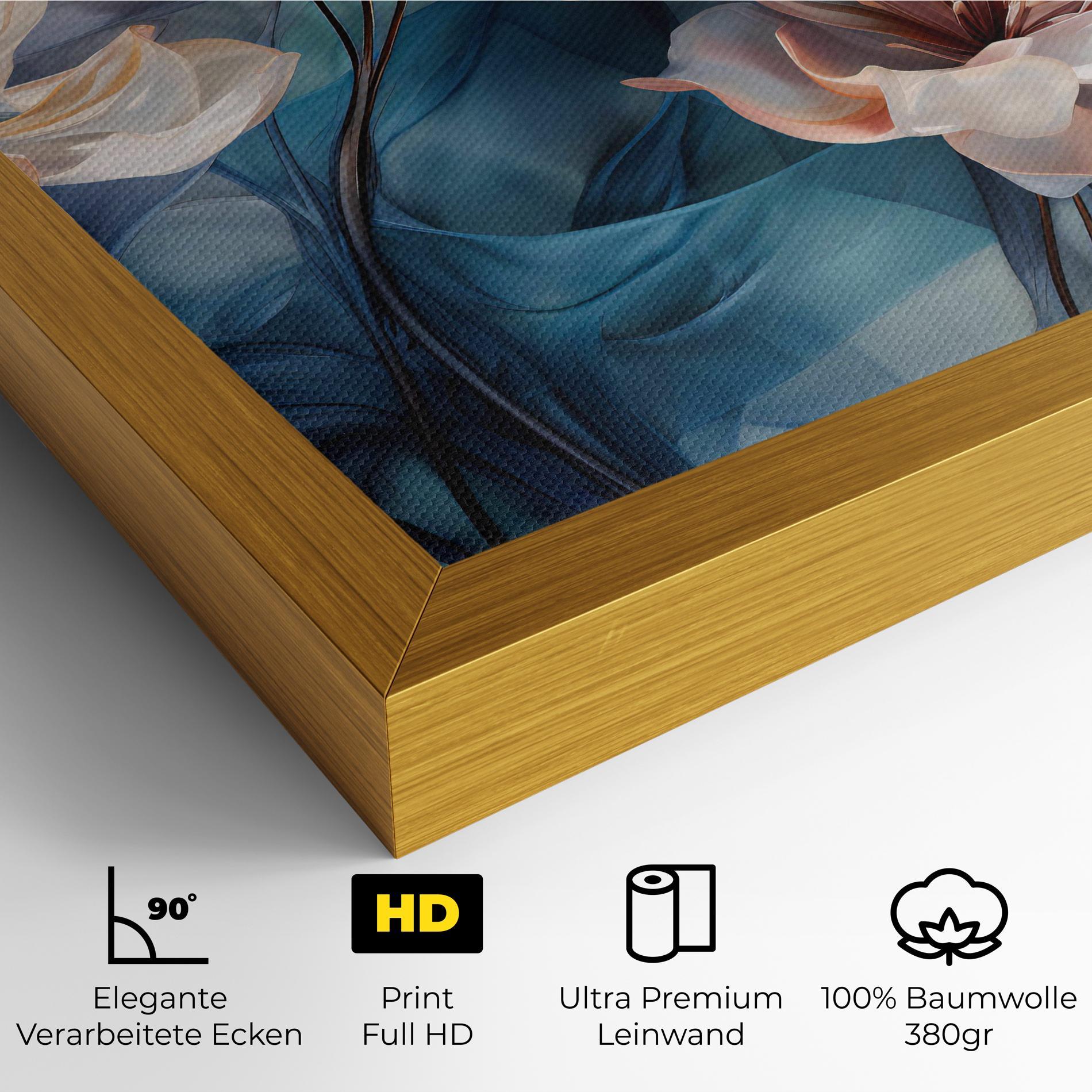 Leinwandbild Pink Flowers Floating mockup 4