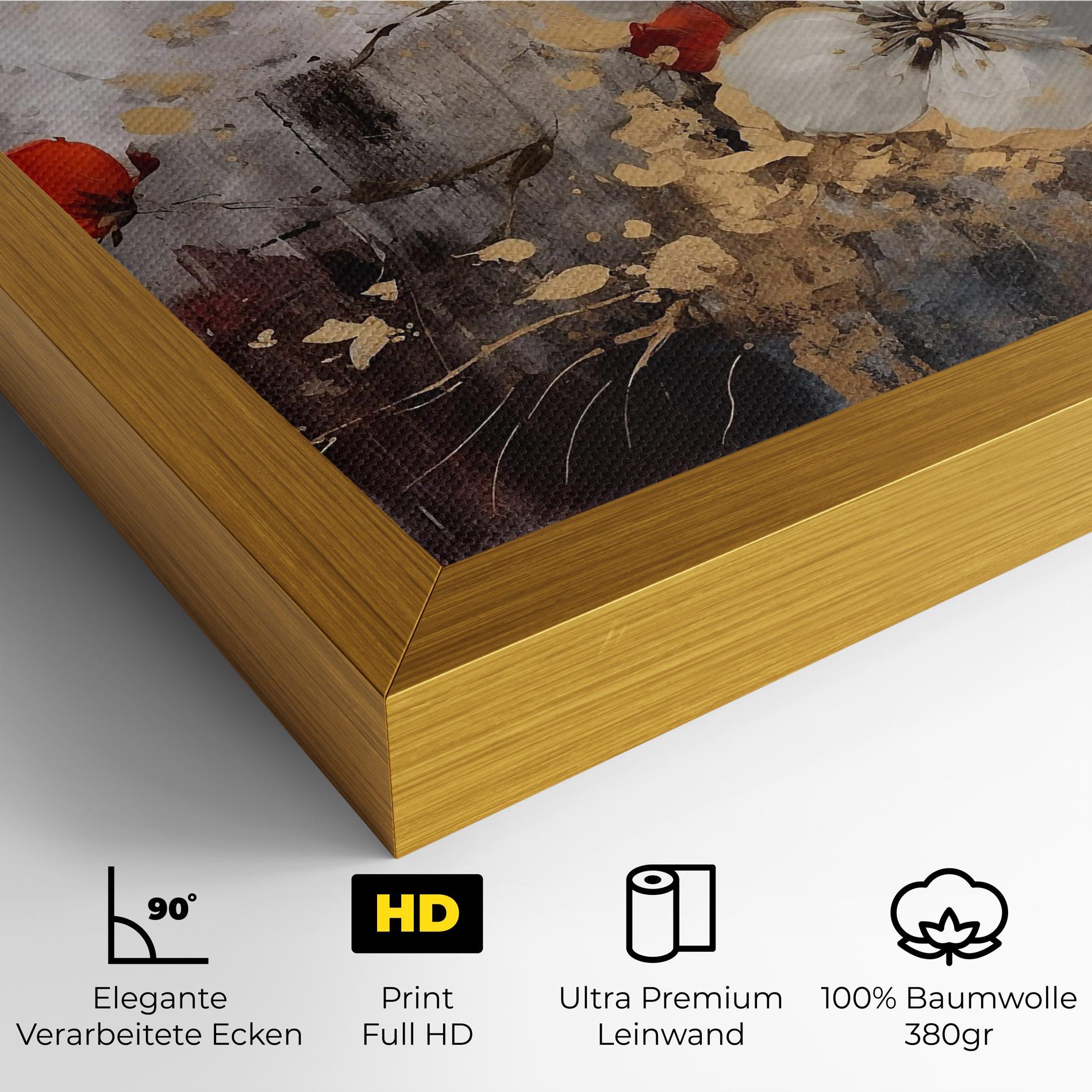 Leinwandbild Red Poppy Painting mockup 4