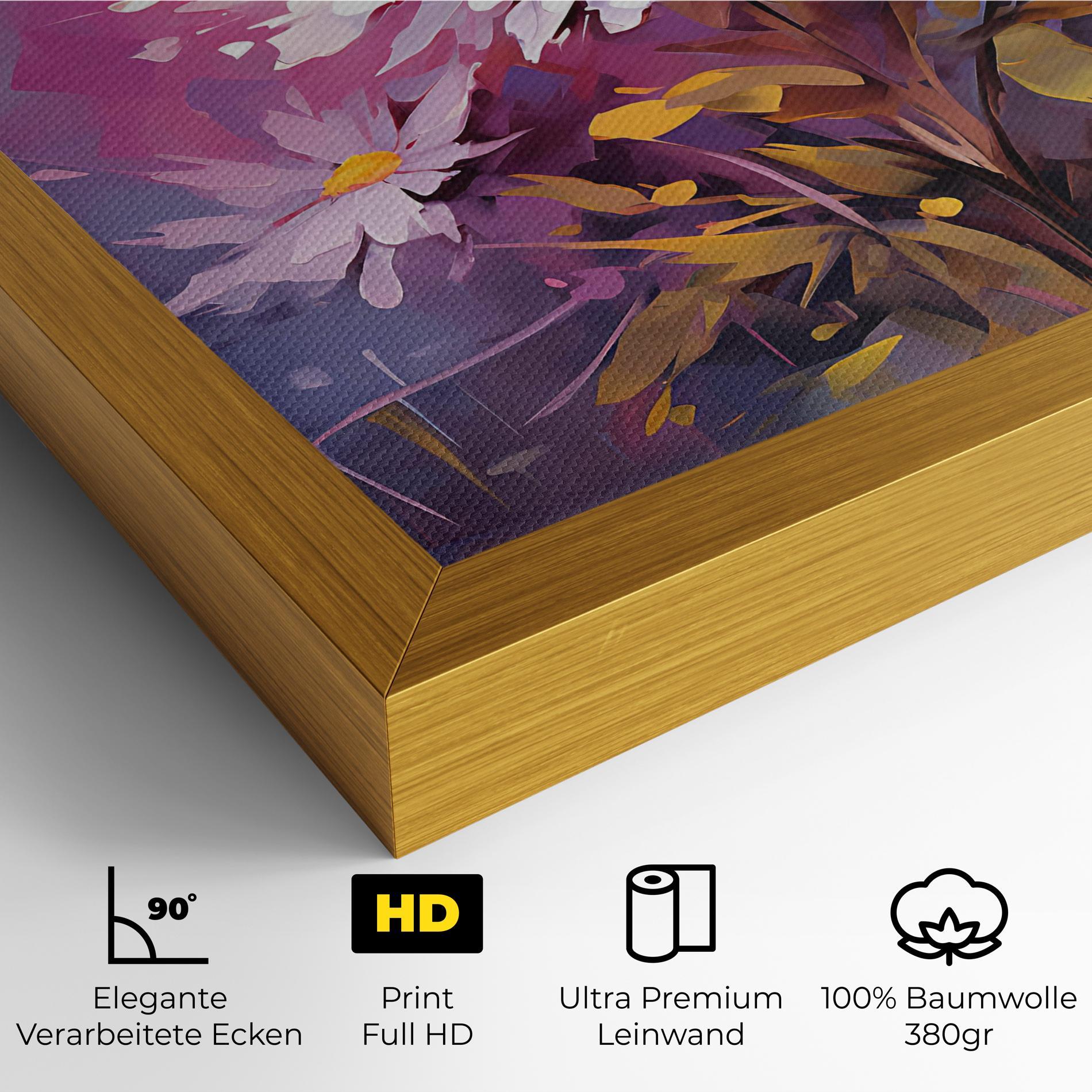 Leinwandbild White Flower On Purple mockup 4