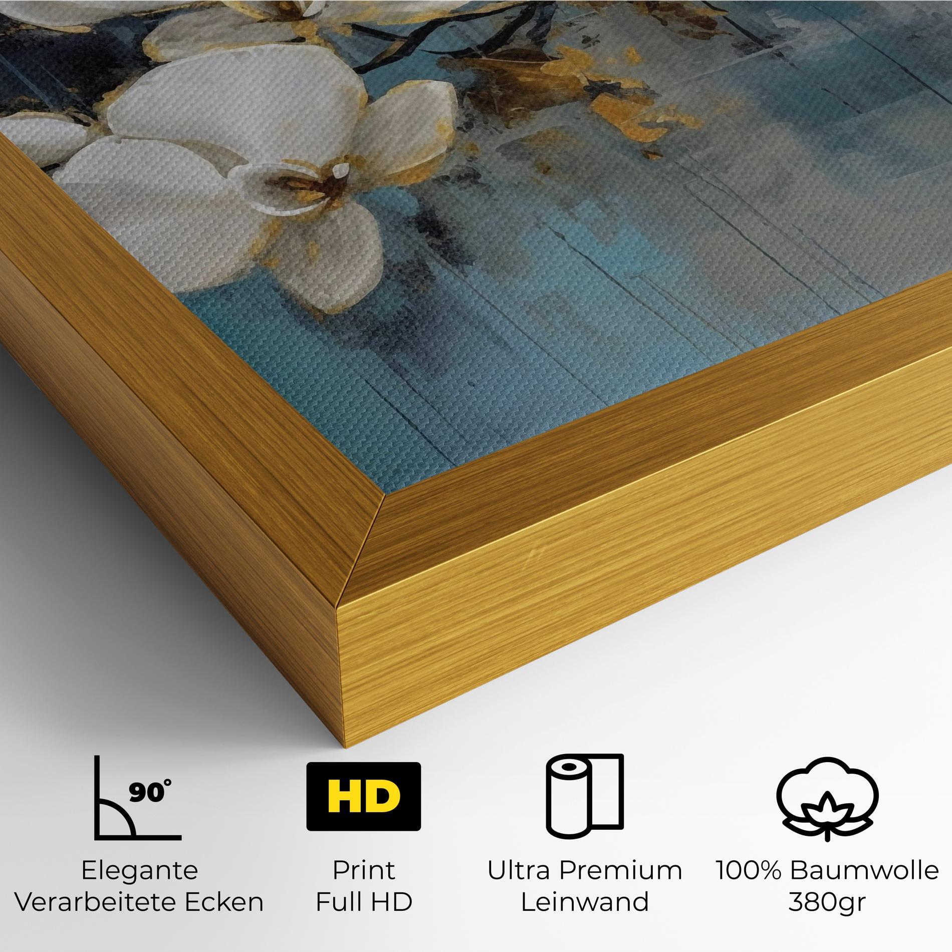 Leinwandbild White Orchids Painting mockup 4