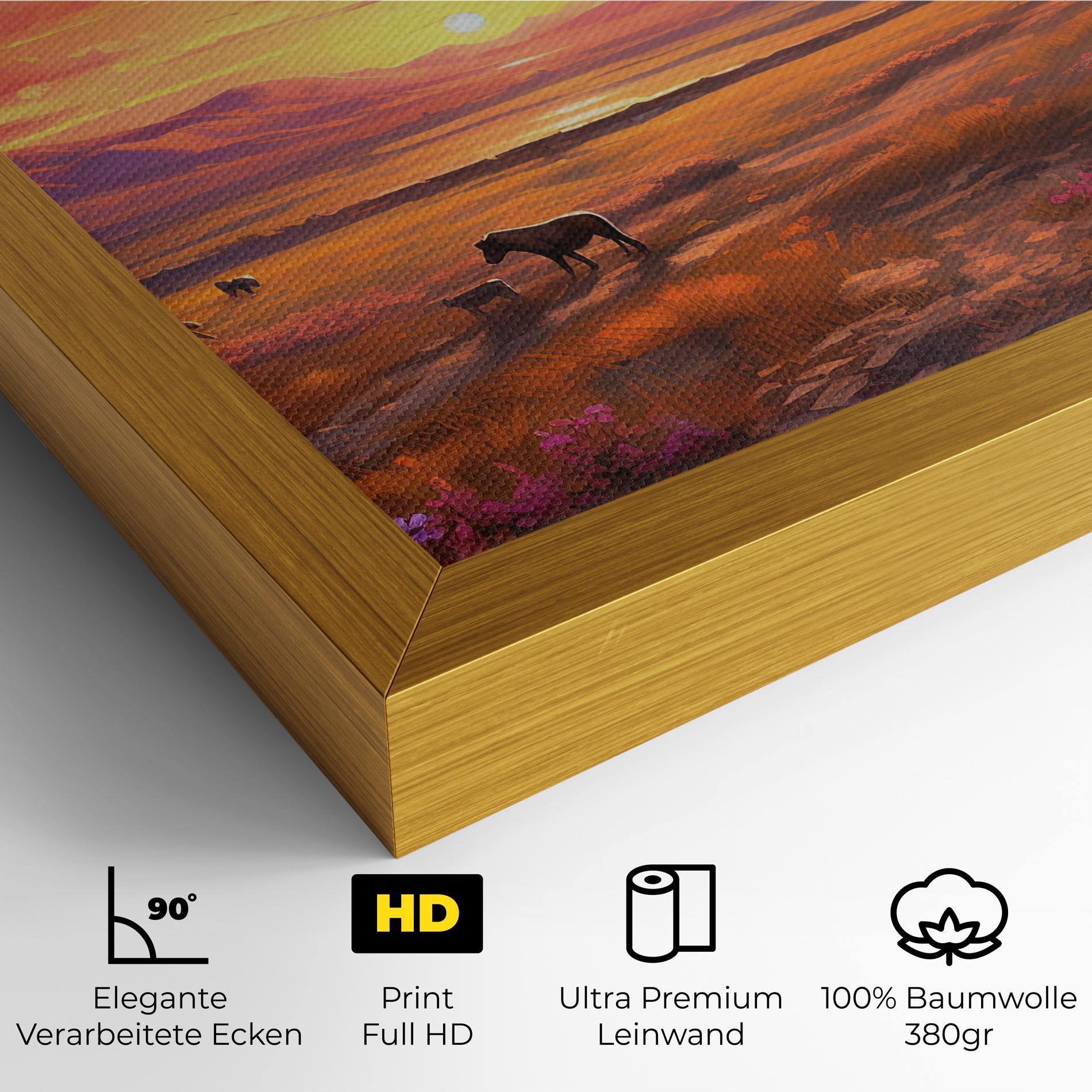 Leinwandbild Wild Horses Art mockup 4