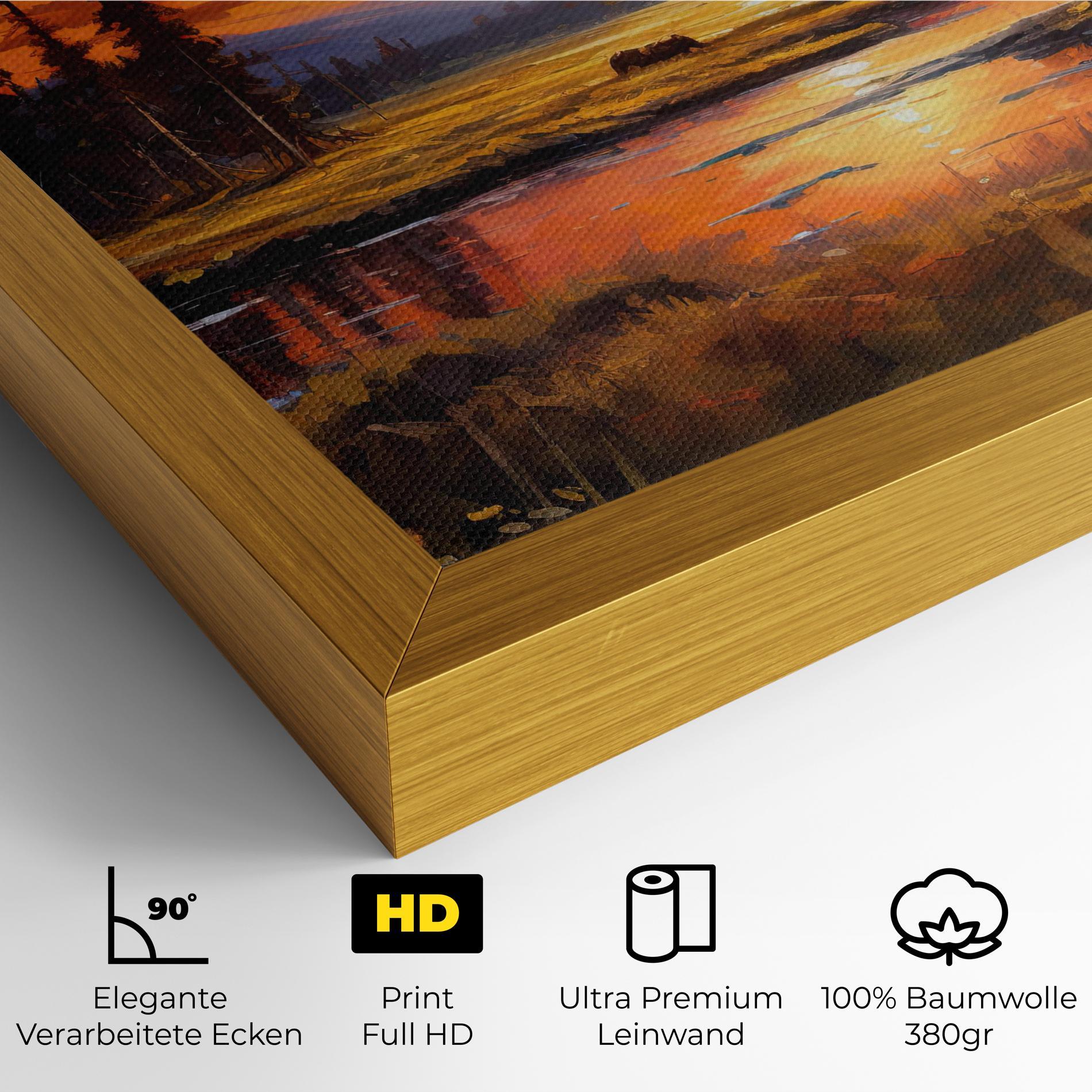 Leinwandbild Wild Horses Painting mockup 4