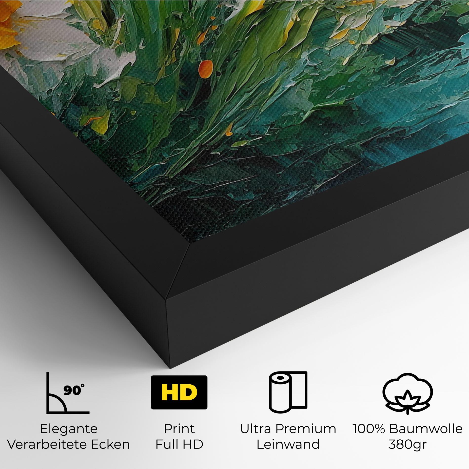 Leinwandbild Abstract Flower Painting mockup 4