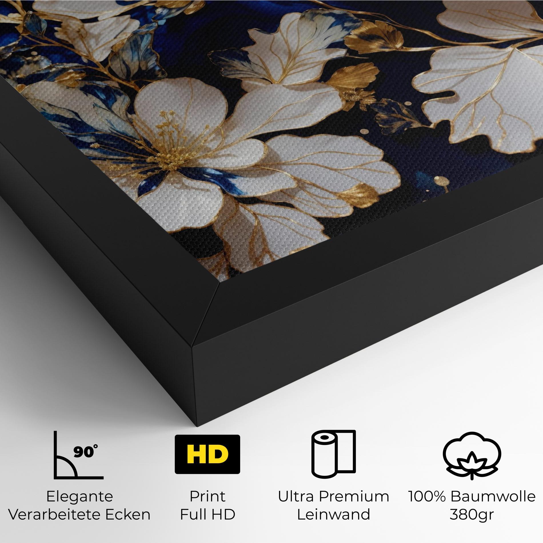 Leinwandbild Beautiful Golden White Rose mockup 4