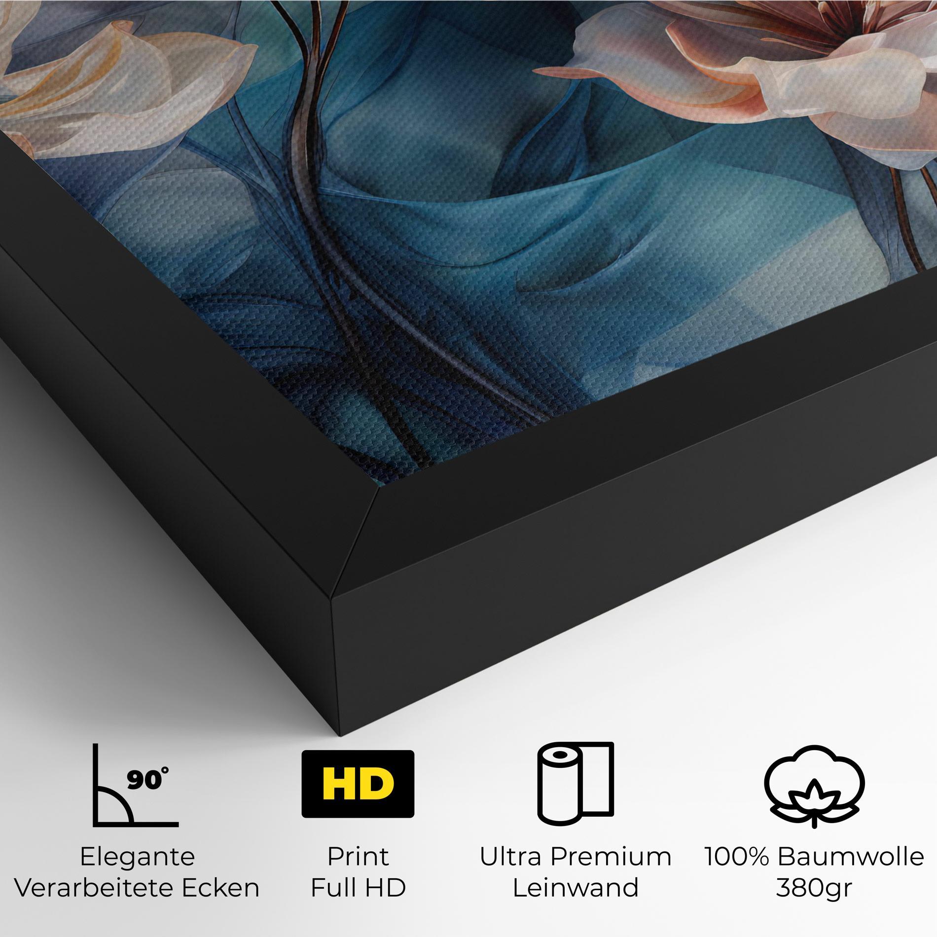 Leinwandbild Pink Flowers Floating mockup 4