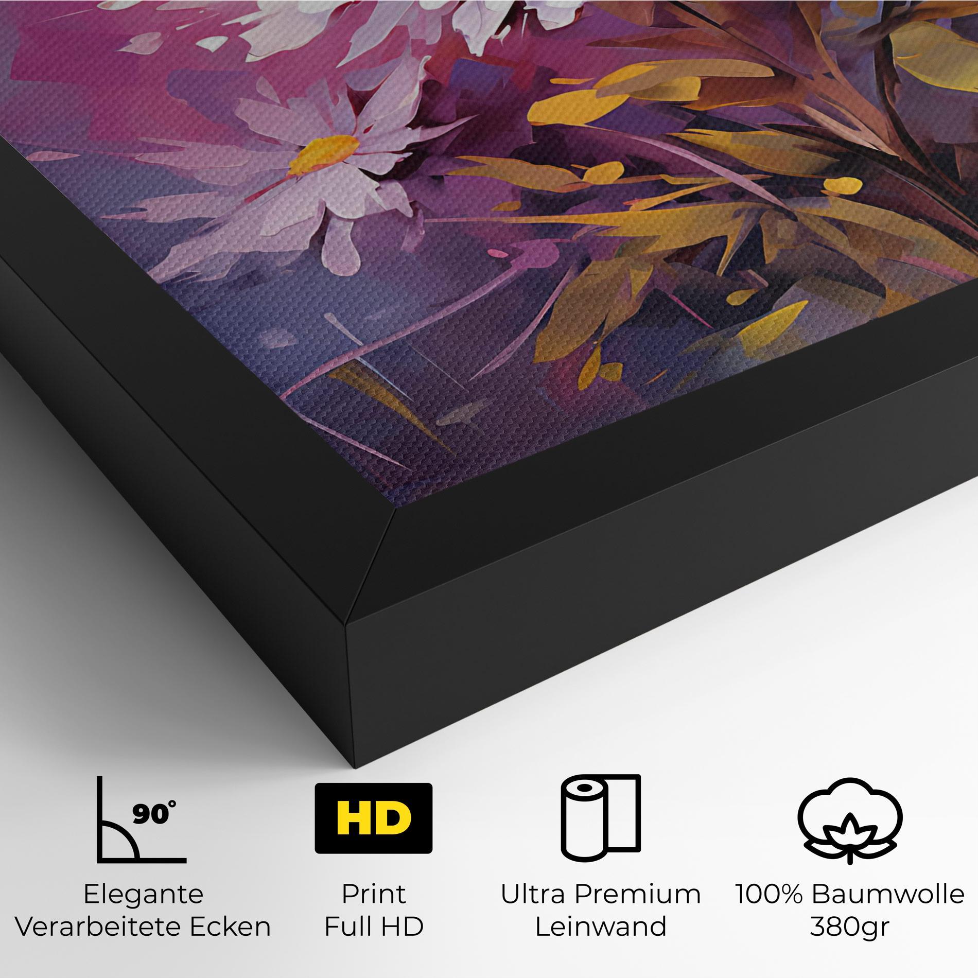 Leinwandbild White Flower On Purple mockup 4