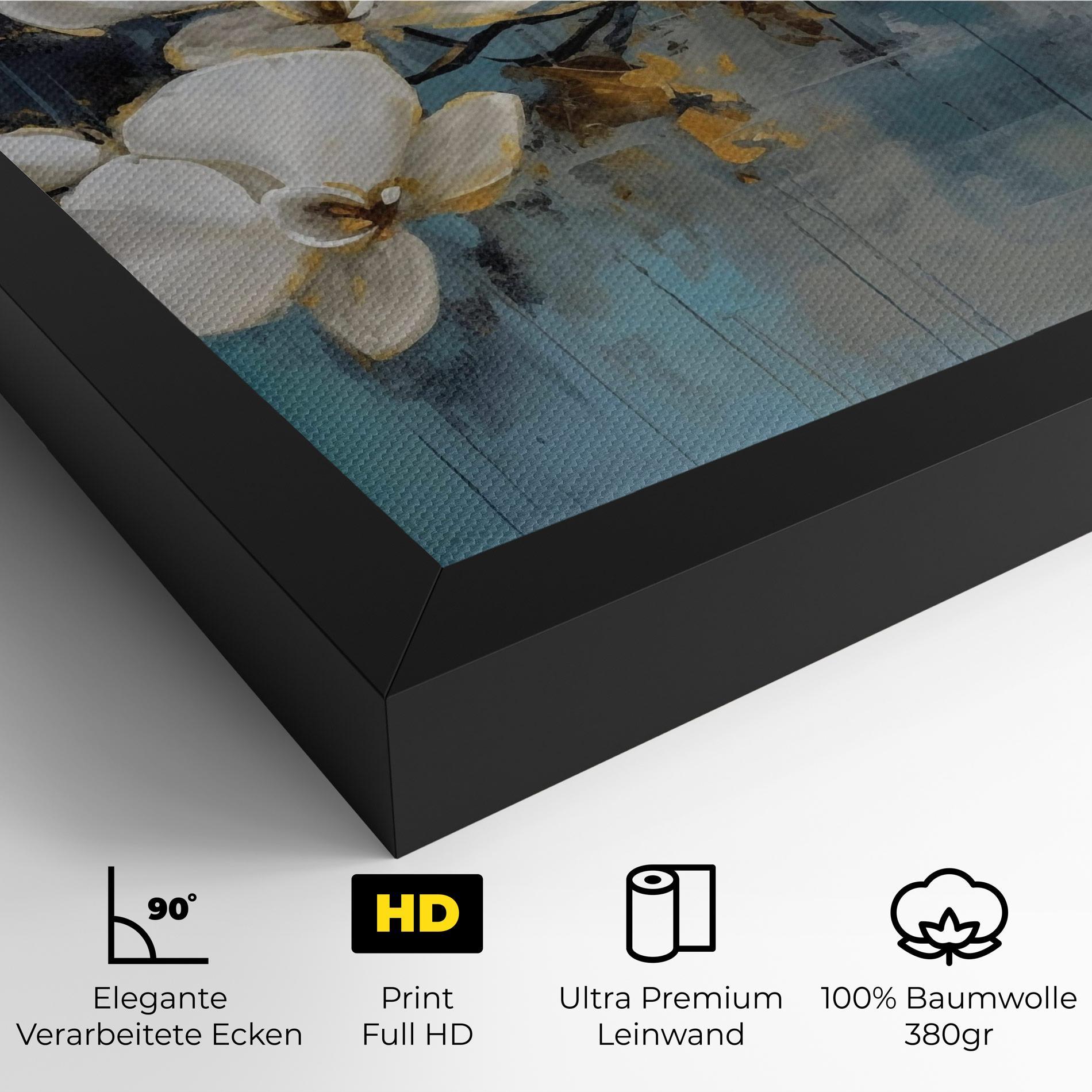 Leinwandbild White Orchids Painting mockup 4