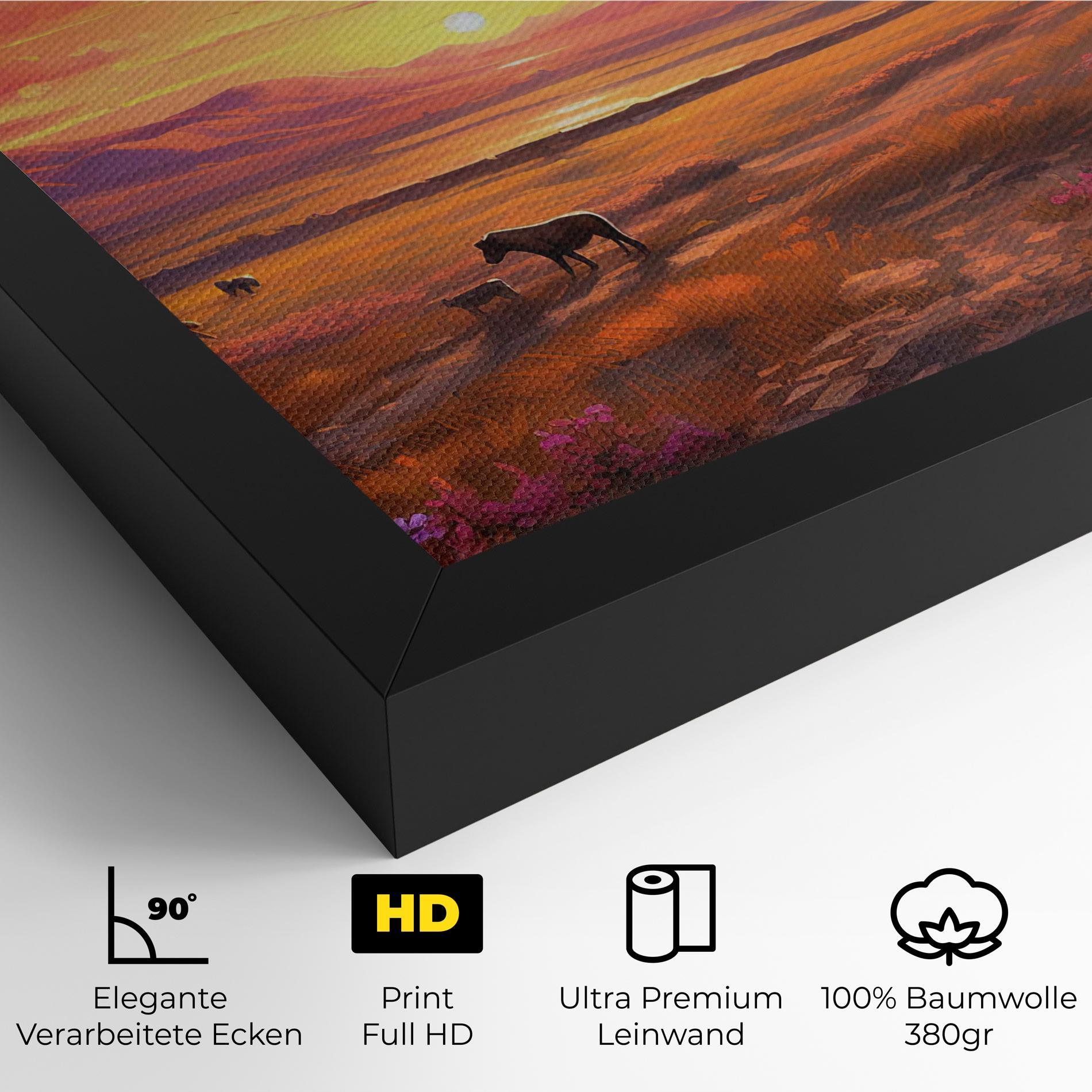 Leinwandbild Wild Horses Art mockup 4