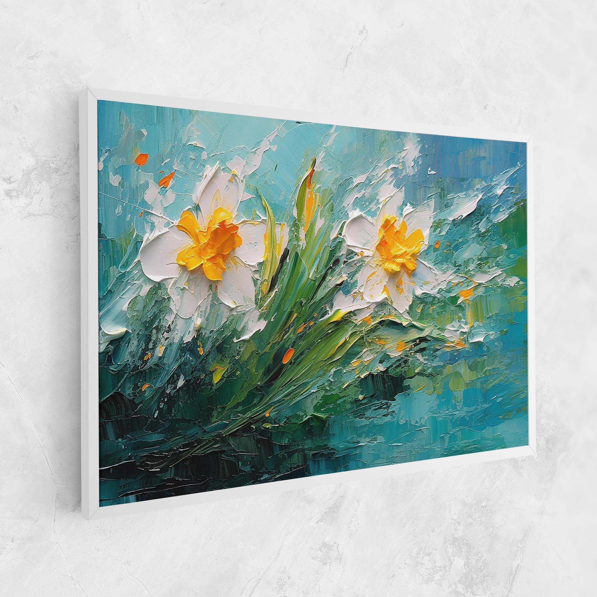Leinwandbild Abstract Flower Painting mockup 1