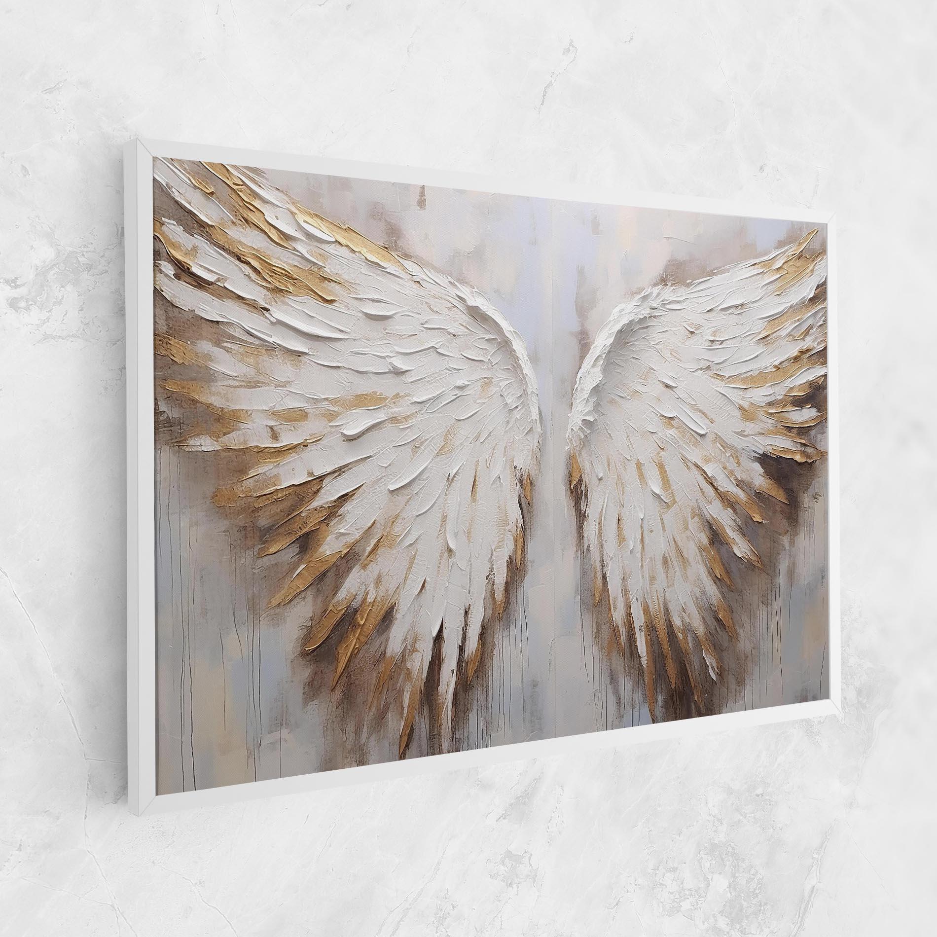 Leinwandbild White Angel Wings mockup 1