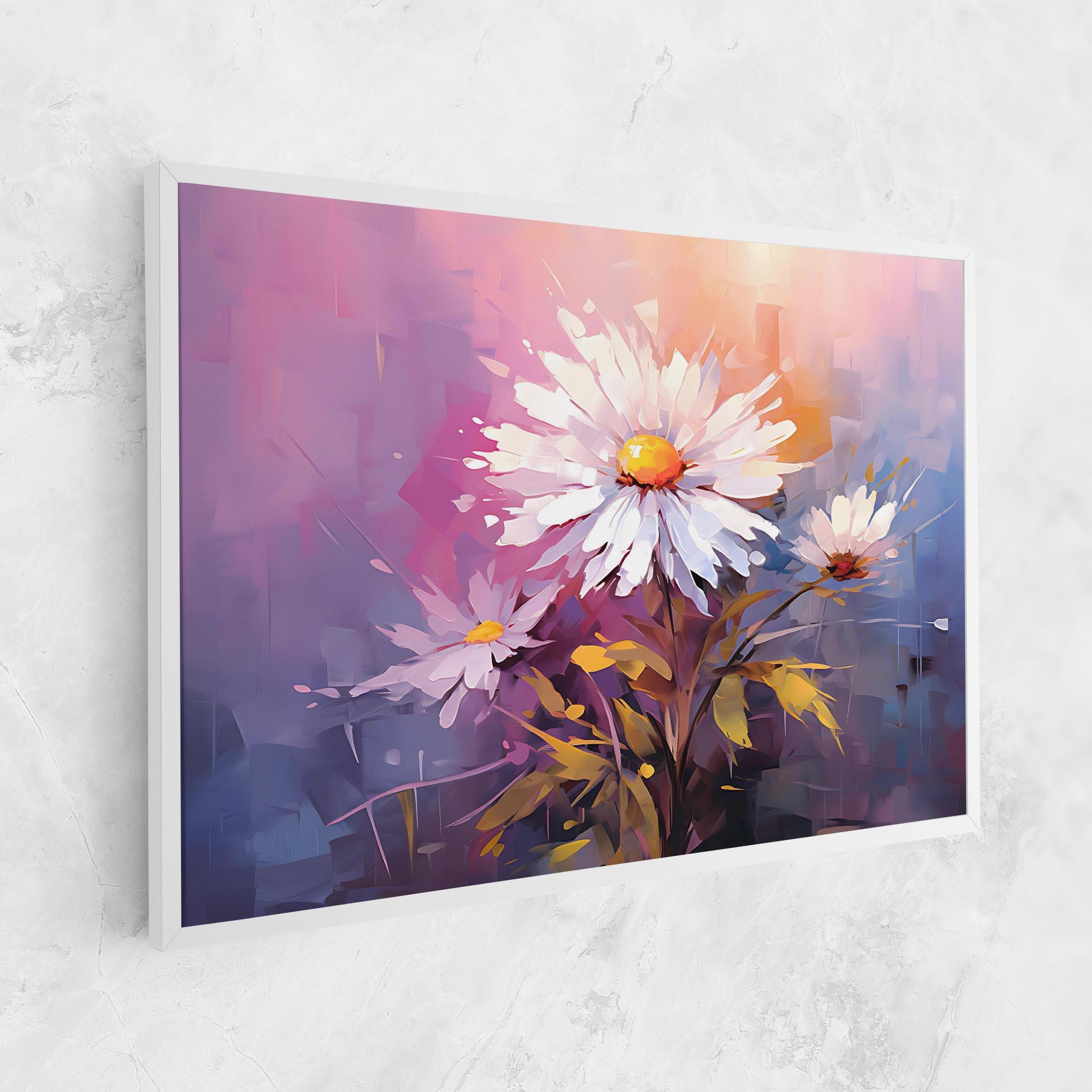 Leinwandbild White Flower On Purple mockup 1