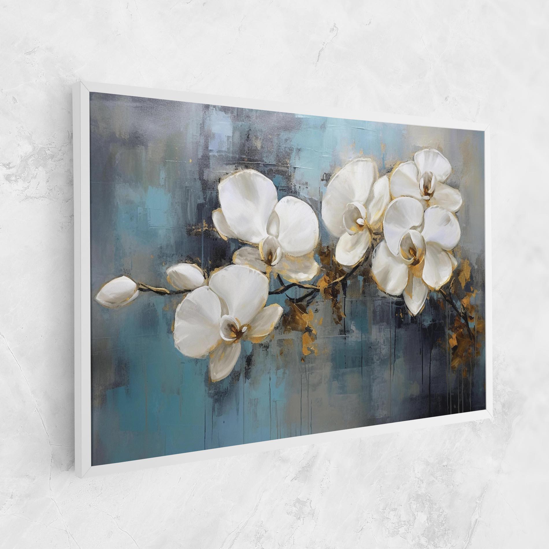 Leinwandbild White Orchids Painting mockup 1