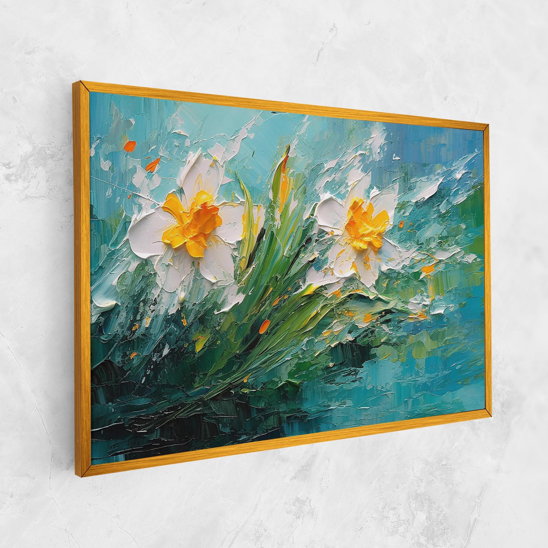 Leinwandbild Abstract Flower Painting mockup 1