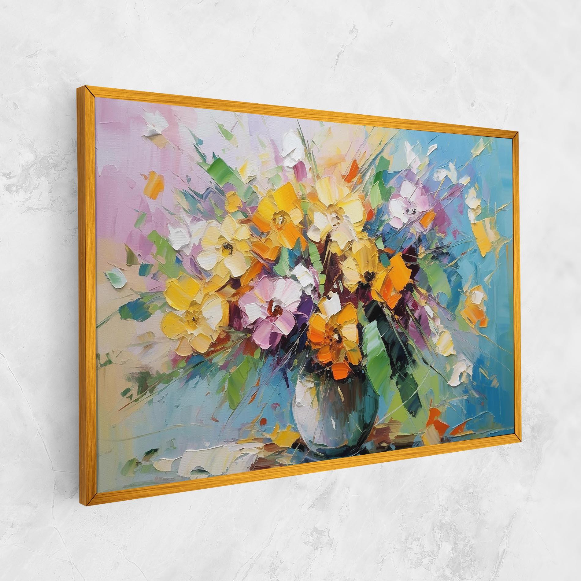 Leinwandbild Colorfull Flowers Painting mockup 1