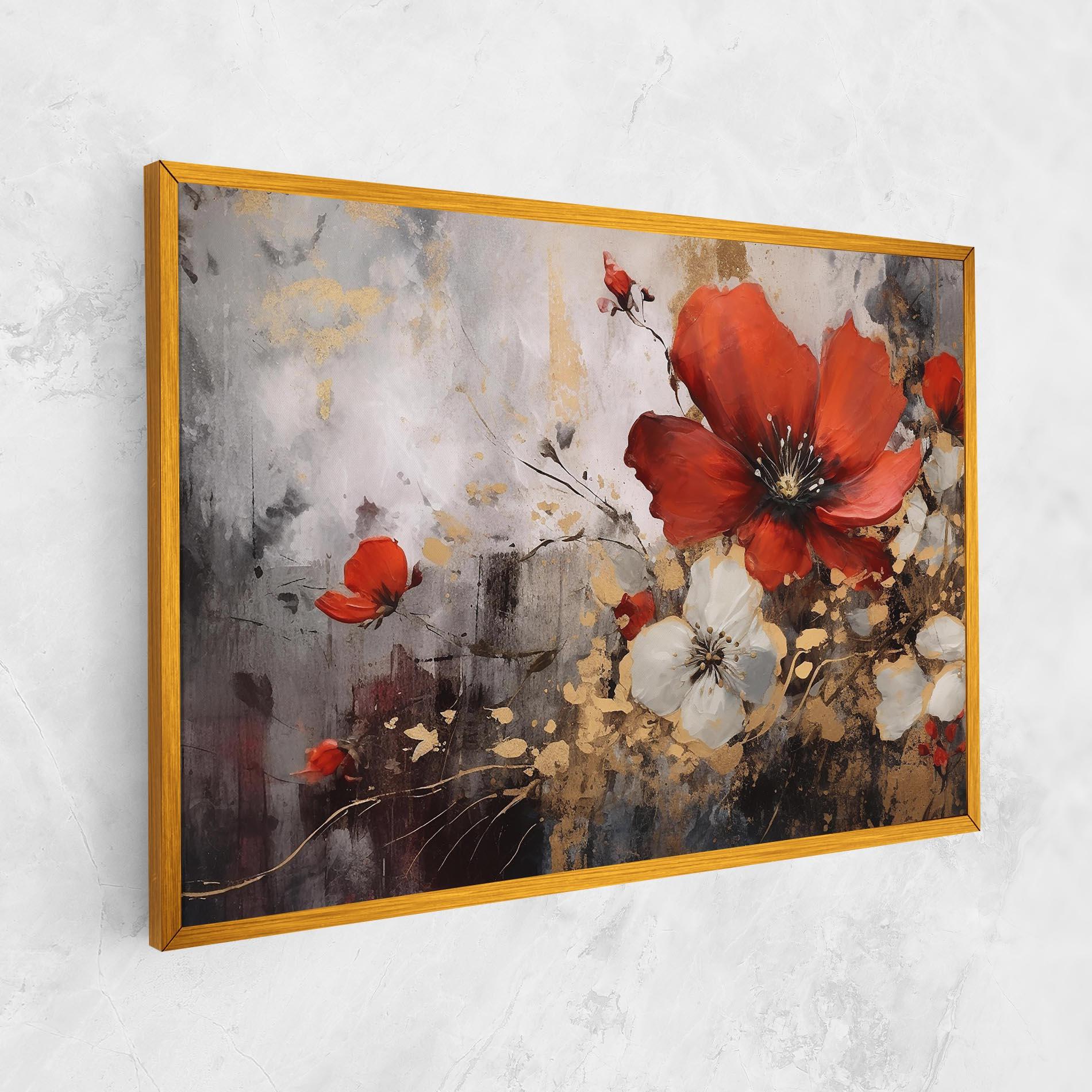 Leinwandbild Red Poppy Painting mockup 1