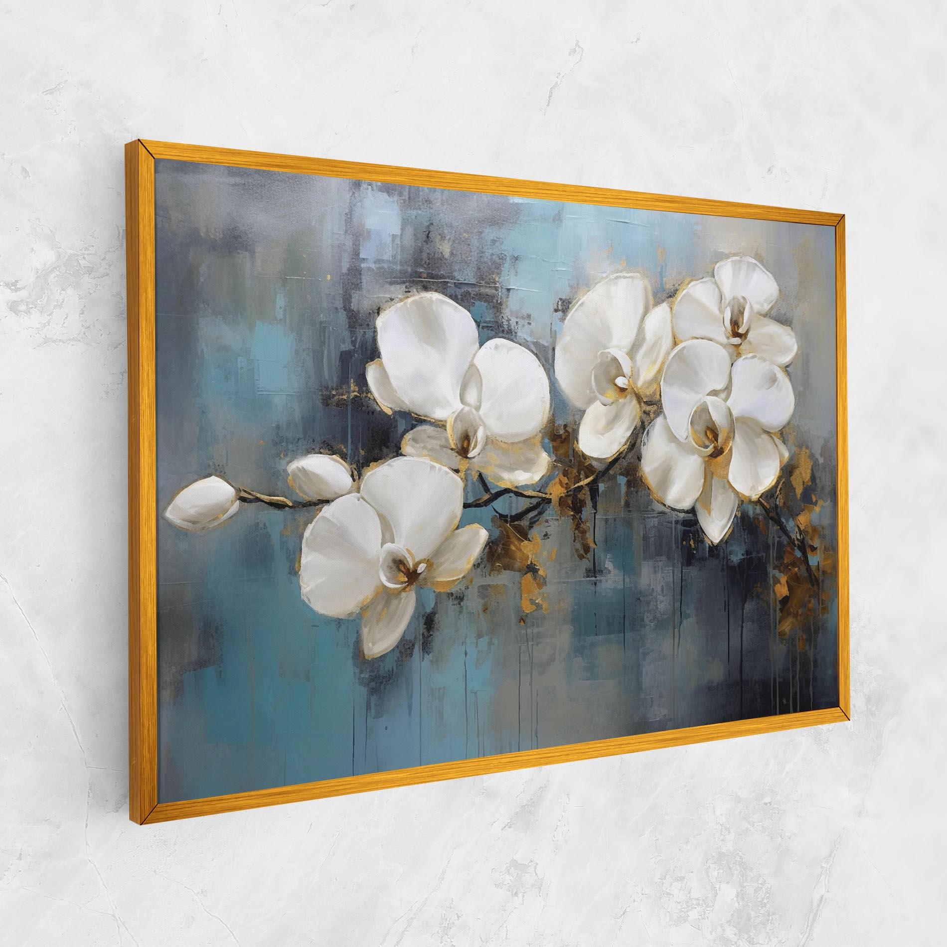 Leinwandbild White Orchids Painting mockup 1