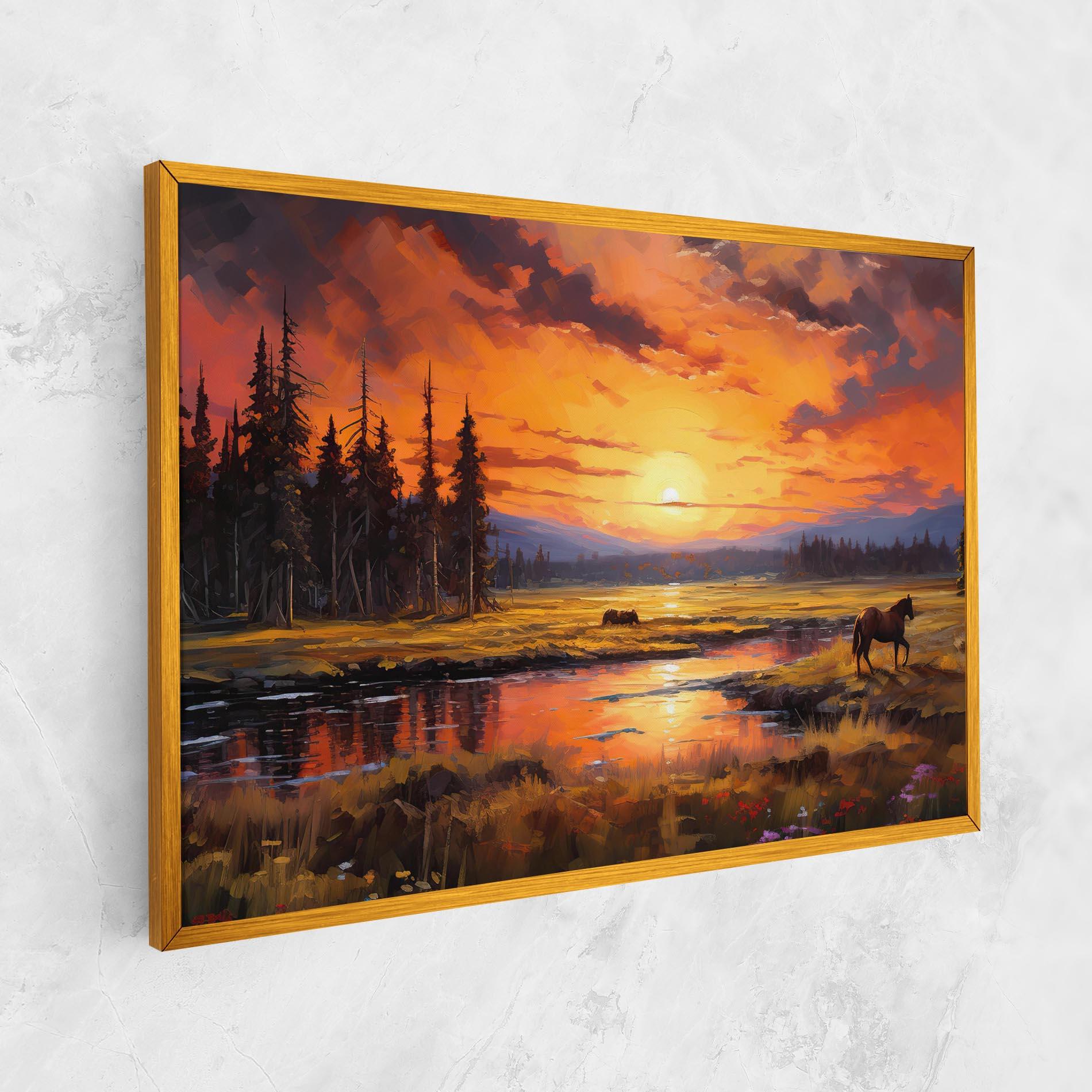 Leinwandbild Wild Horses Painting mockup 1