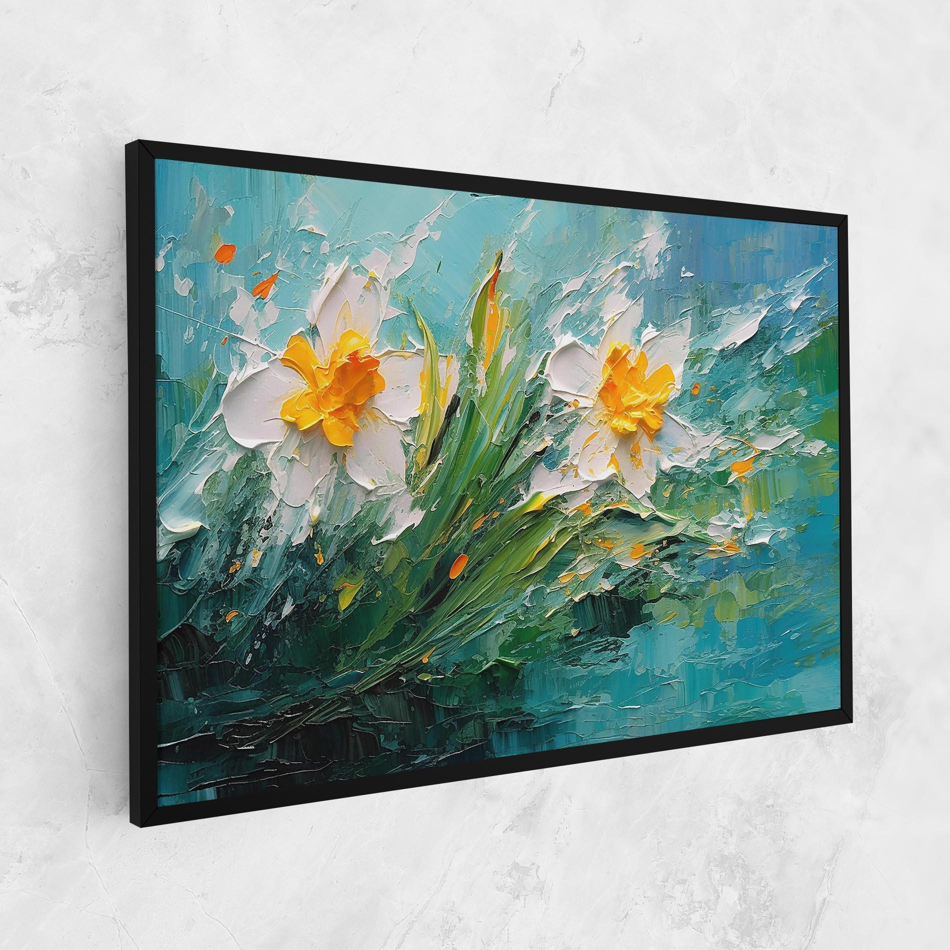 Leinwandbild Abstract Flower Painting mockup 1