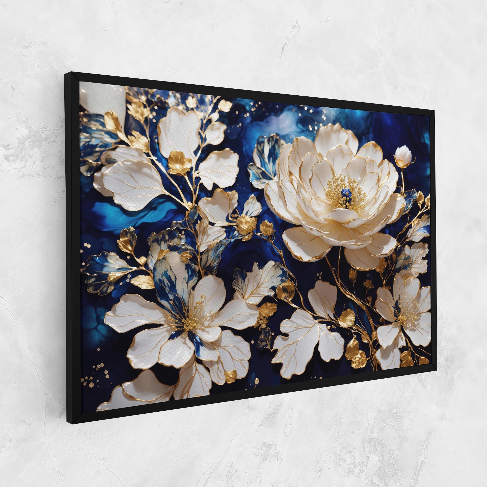 Leinwandbild Beautiful Golden White Rose mockup 1