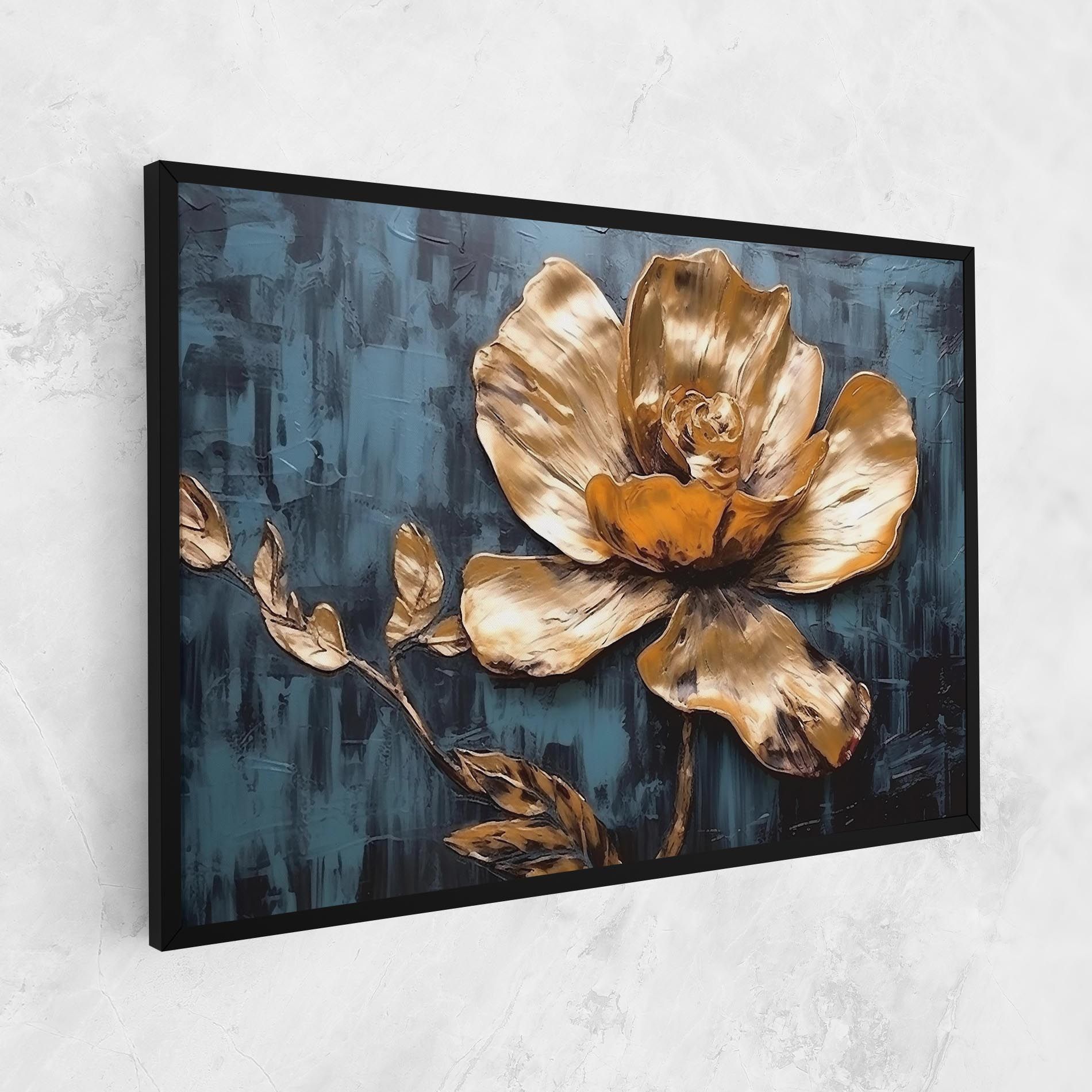 Golden Rose On Blue mockup 1