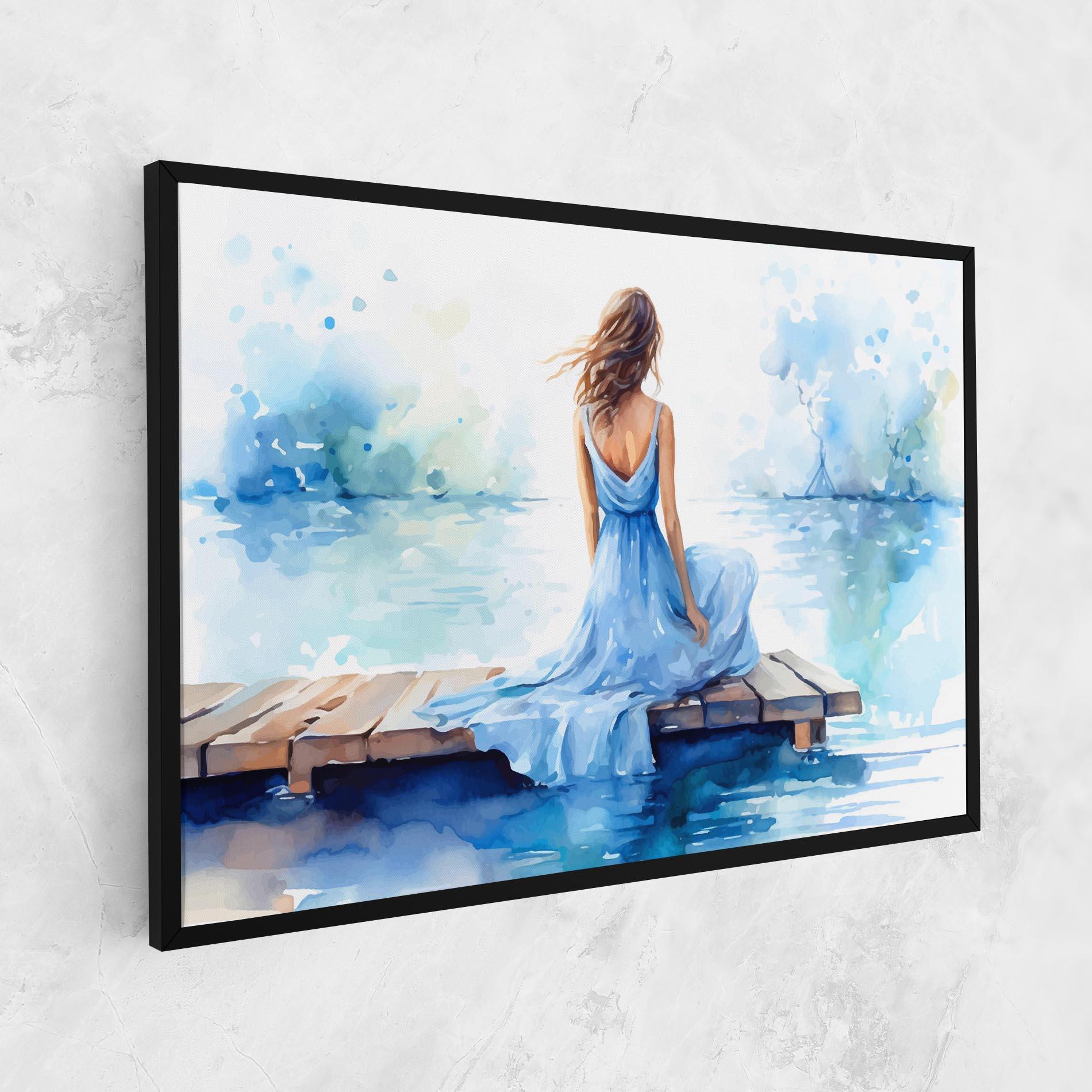 Leinwandbild Lake Blue Woman mockup 1