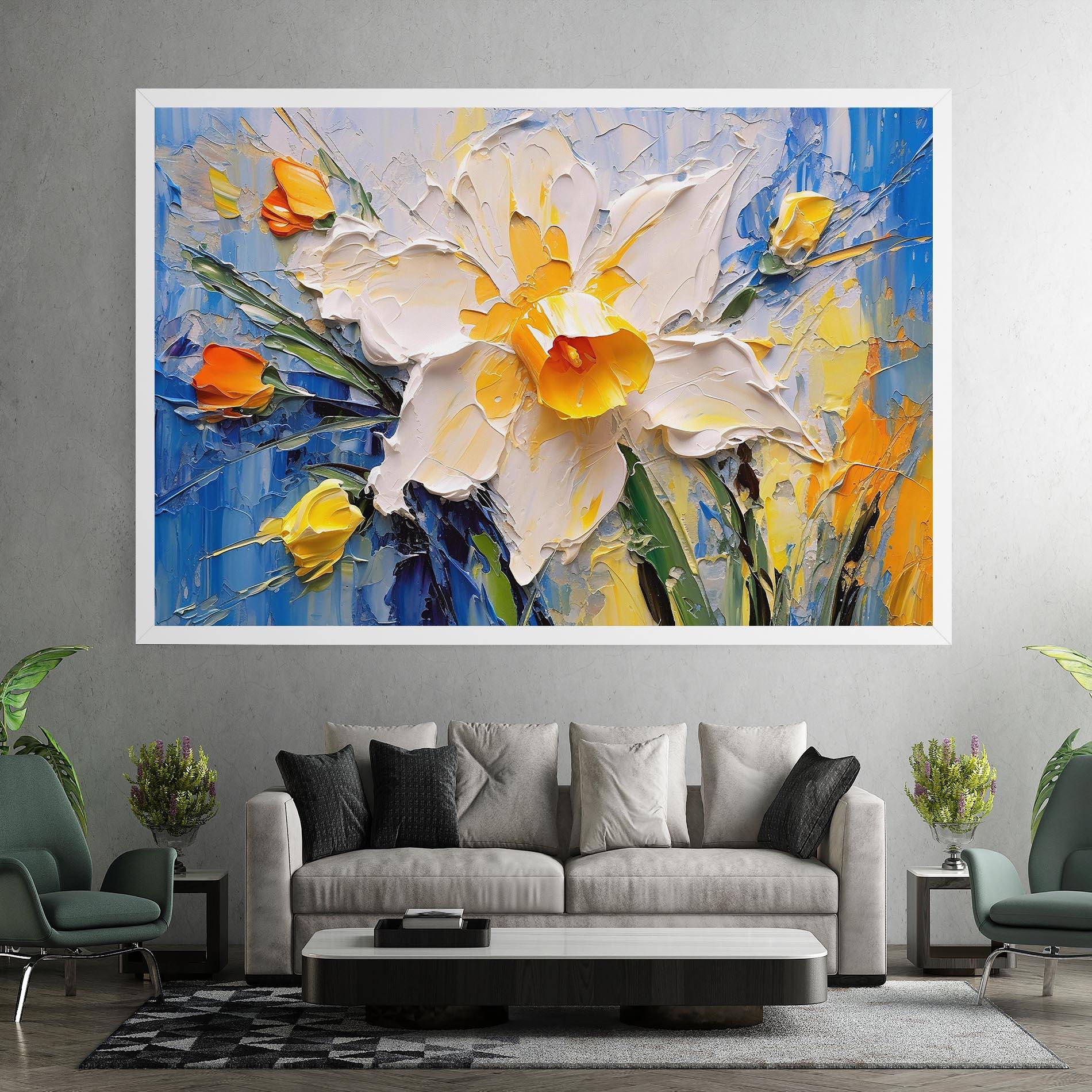 Leinwandbild Abstract Flower Art mockup 7