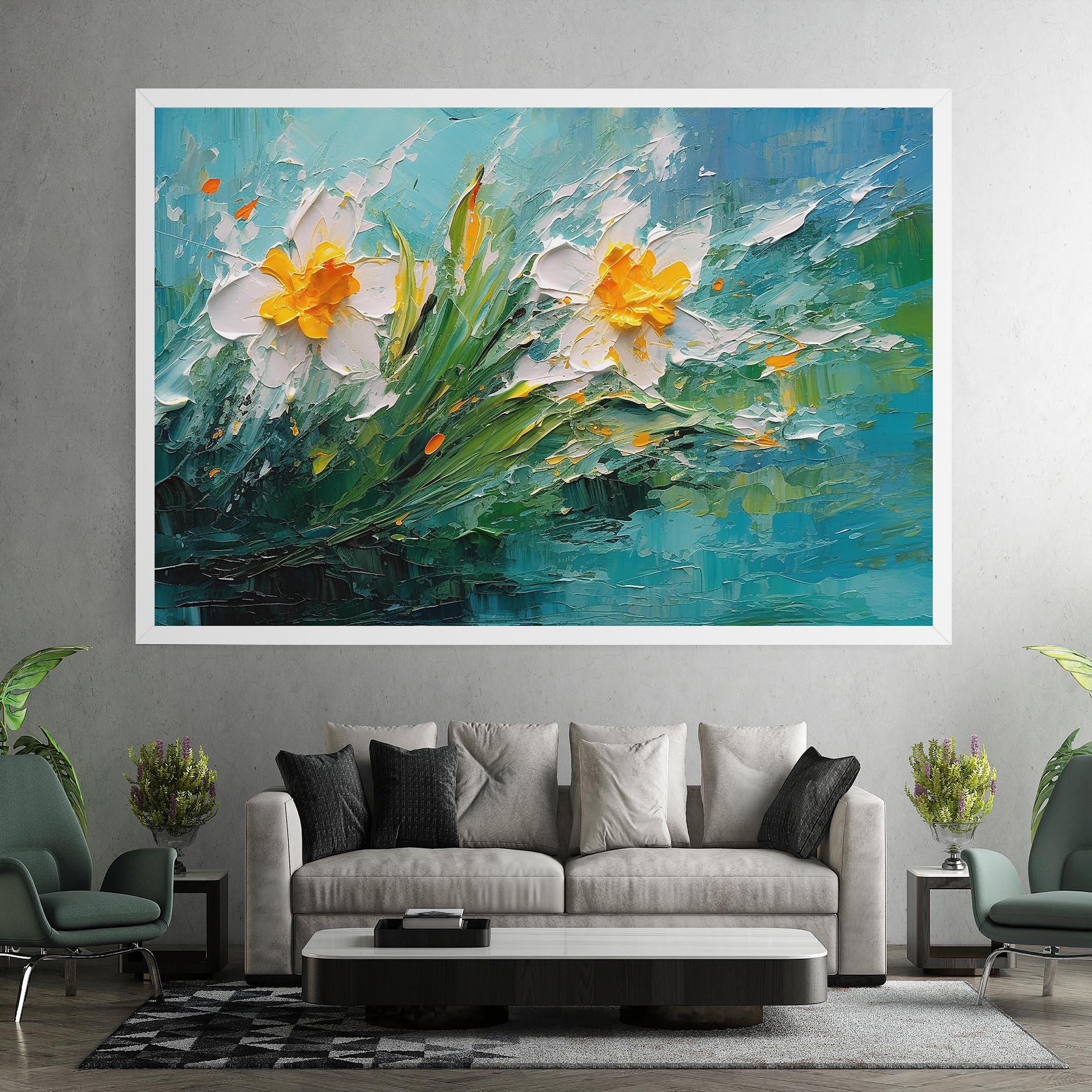 Leinwandbild Abstract Flower Painting mockup 7