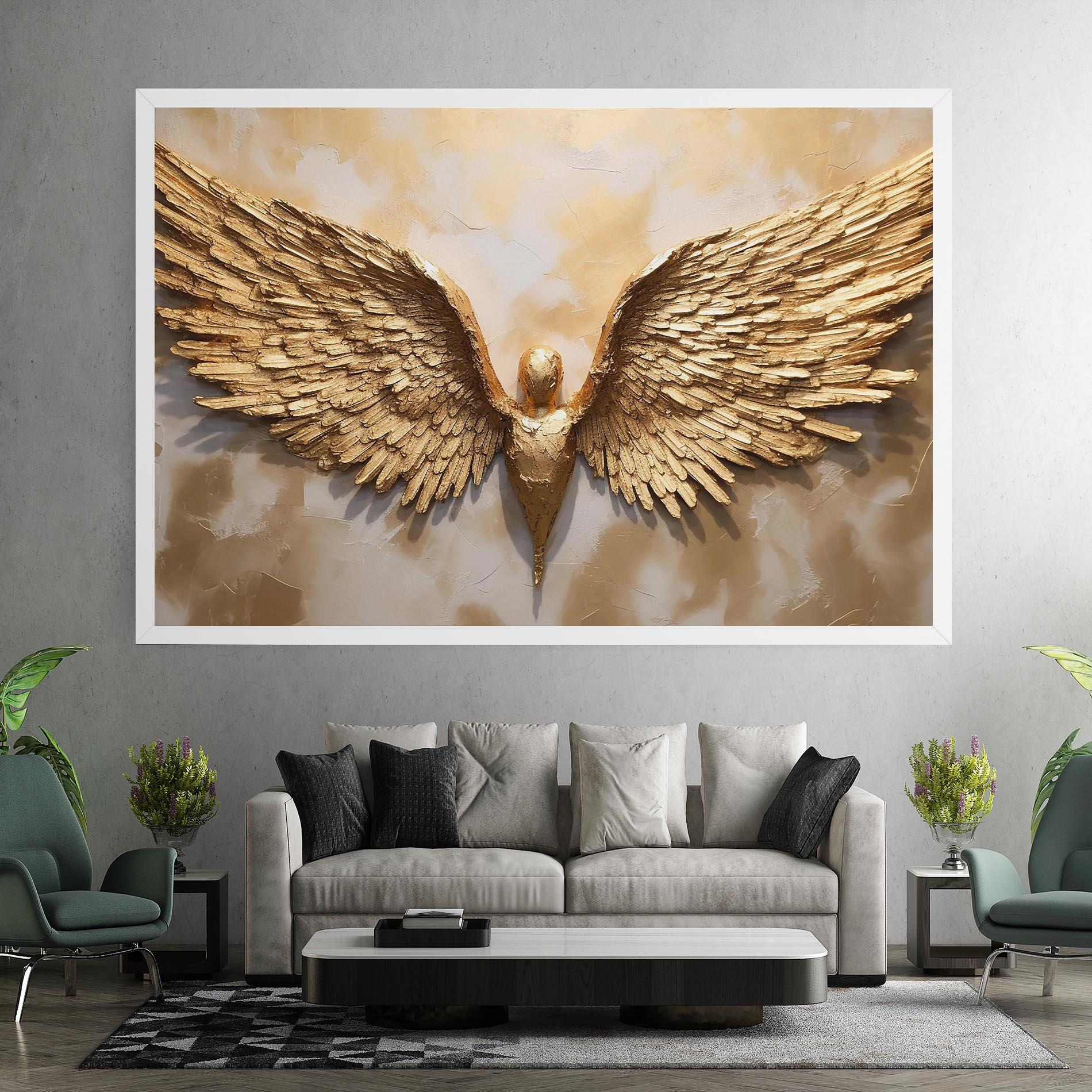 Leinwandbild Beautiful Gold Wings mockup 7