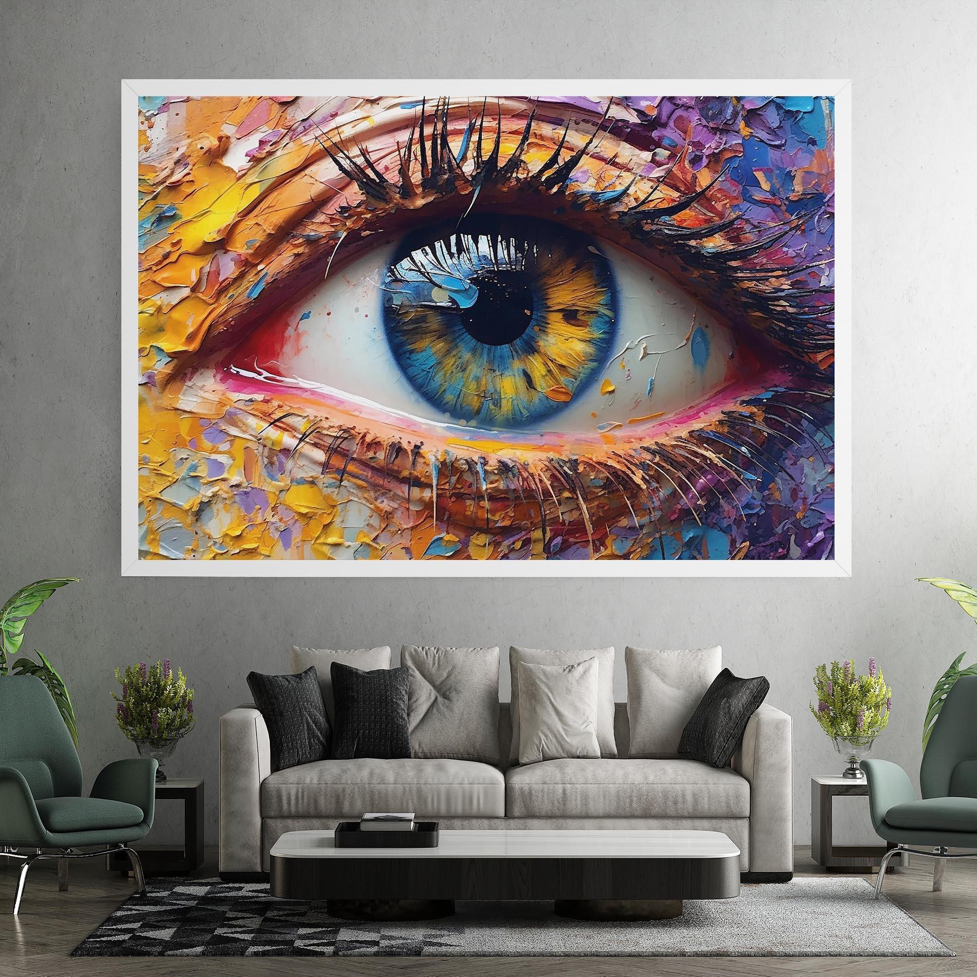 Leinwandbild Blue Eyes Art mockup 7