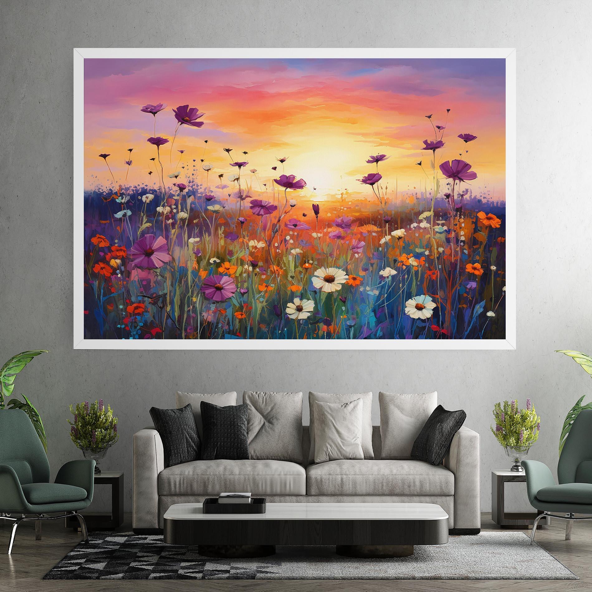 Leinwandbild Dreamy Field Flowers mockup 7