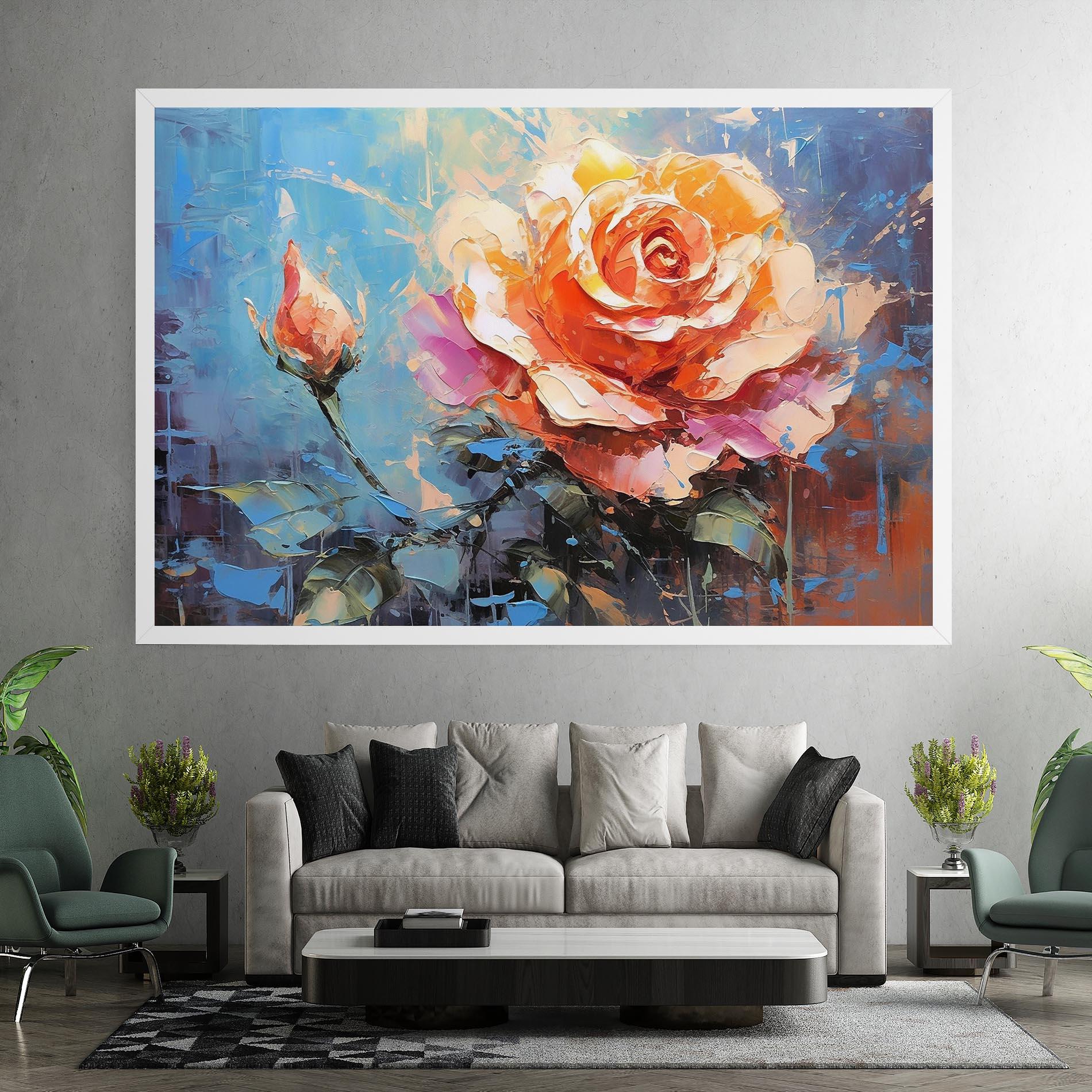 Leinwandbild Pretty Pink Rose Art mockup 7