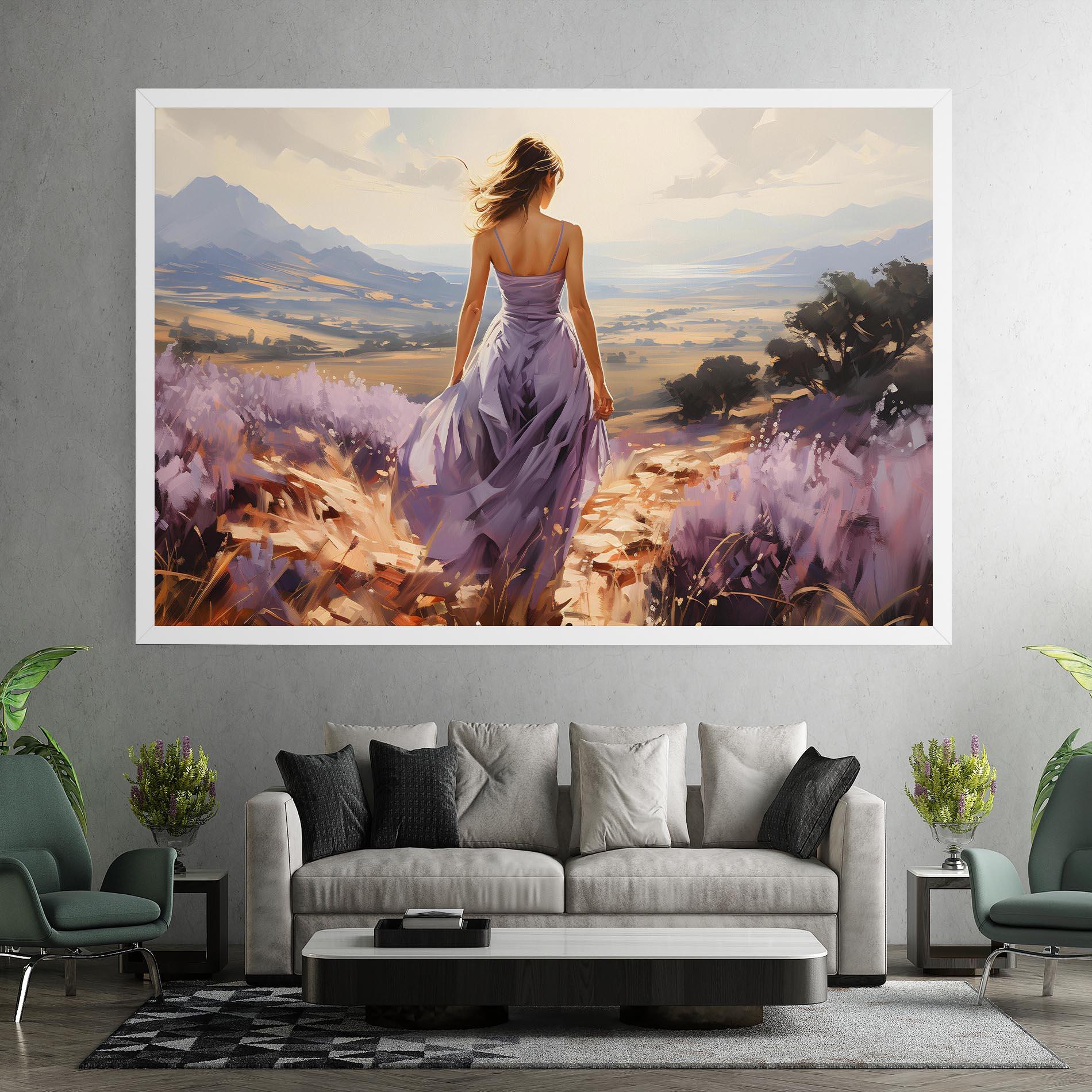 Leinwandbild Purple Dress Woman mockup 7