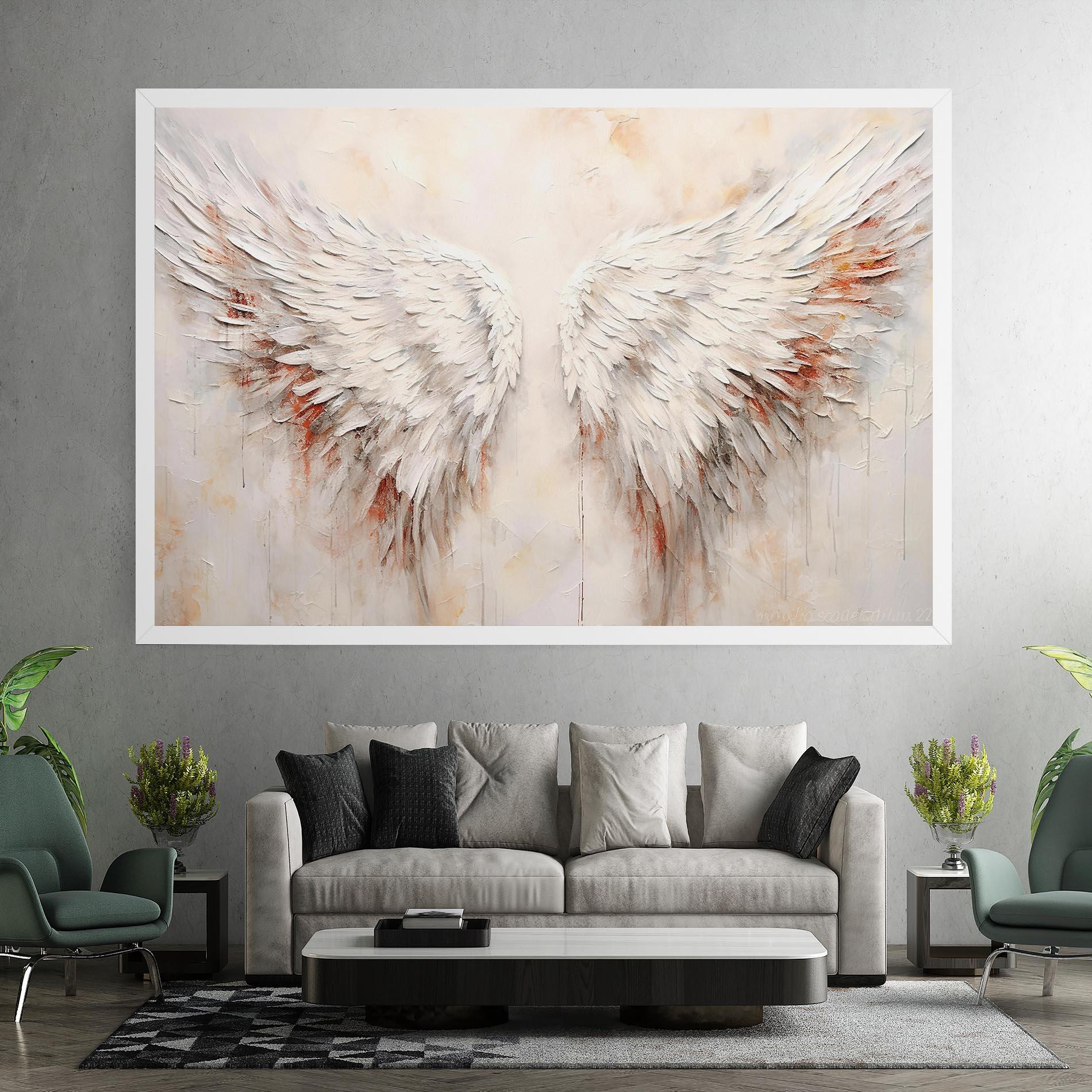 Leinwandbild White Bloody Wings mockup 7