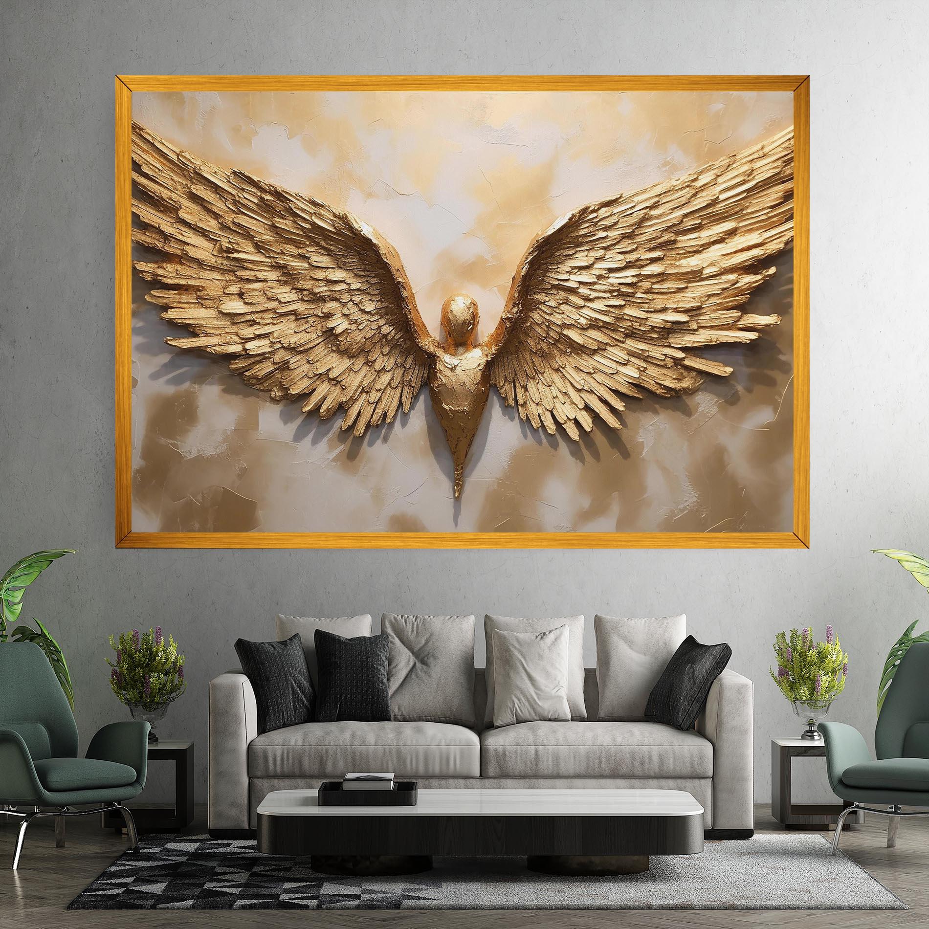 Leinwandbild Beautiful Gold Wings mockup 7