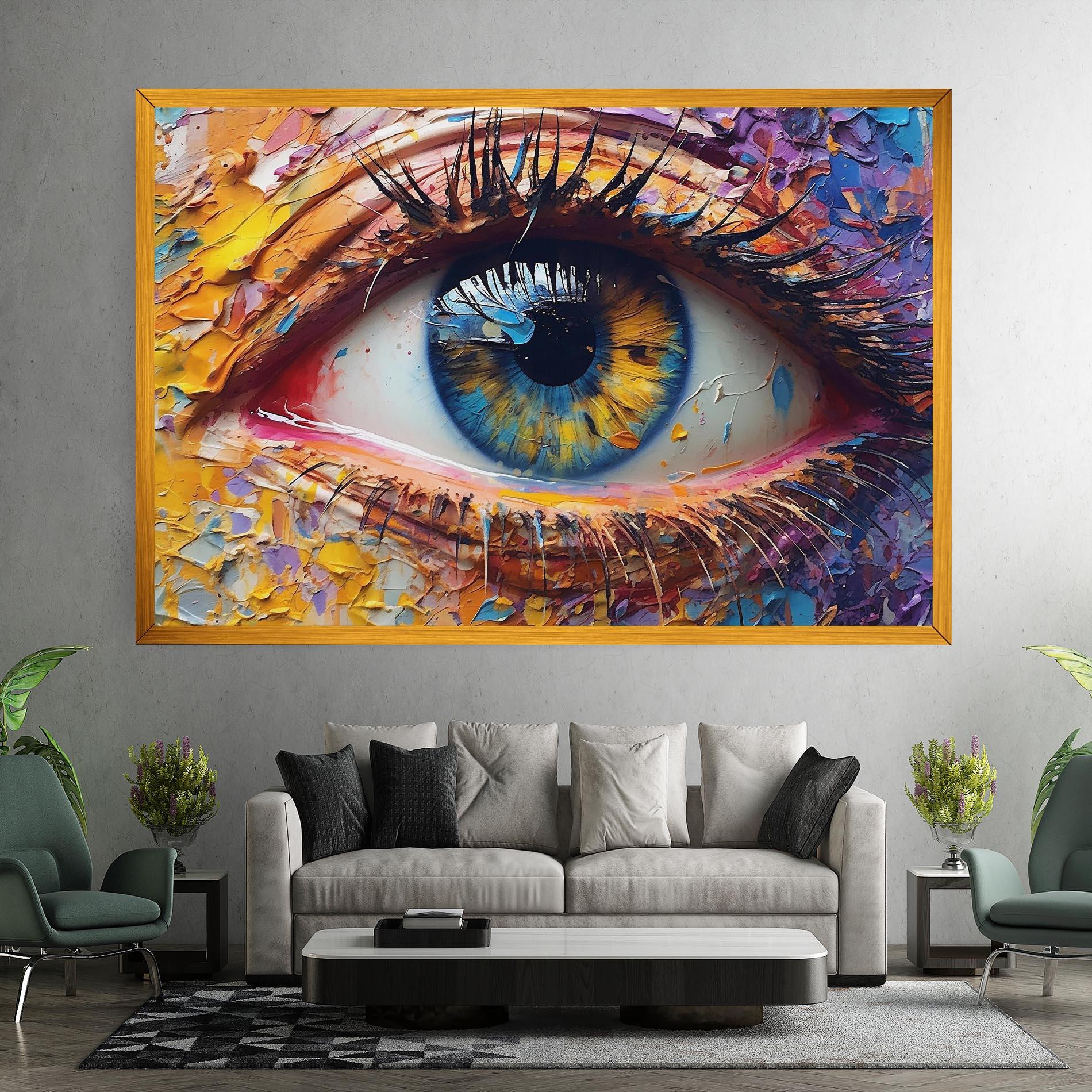 Leinwandbild Blue Eyes Art mockup 7
