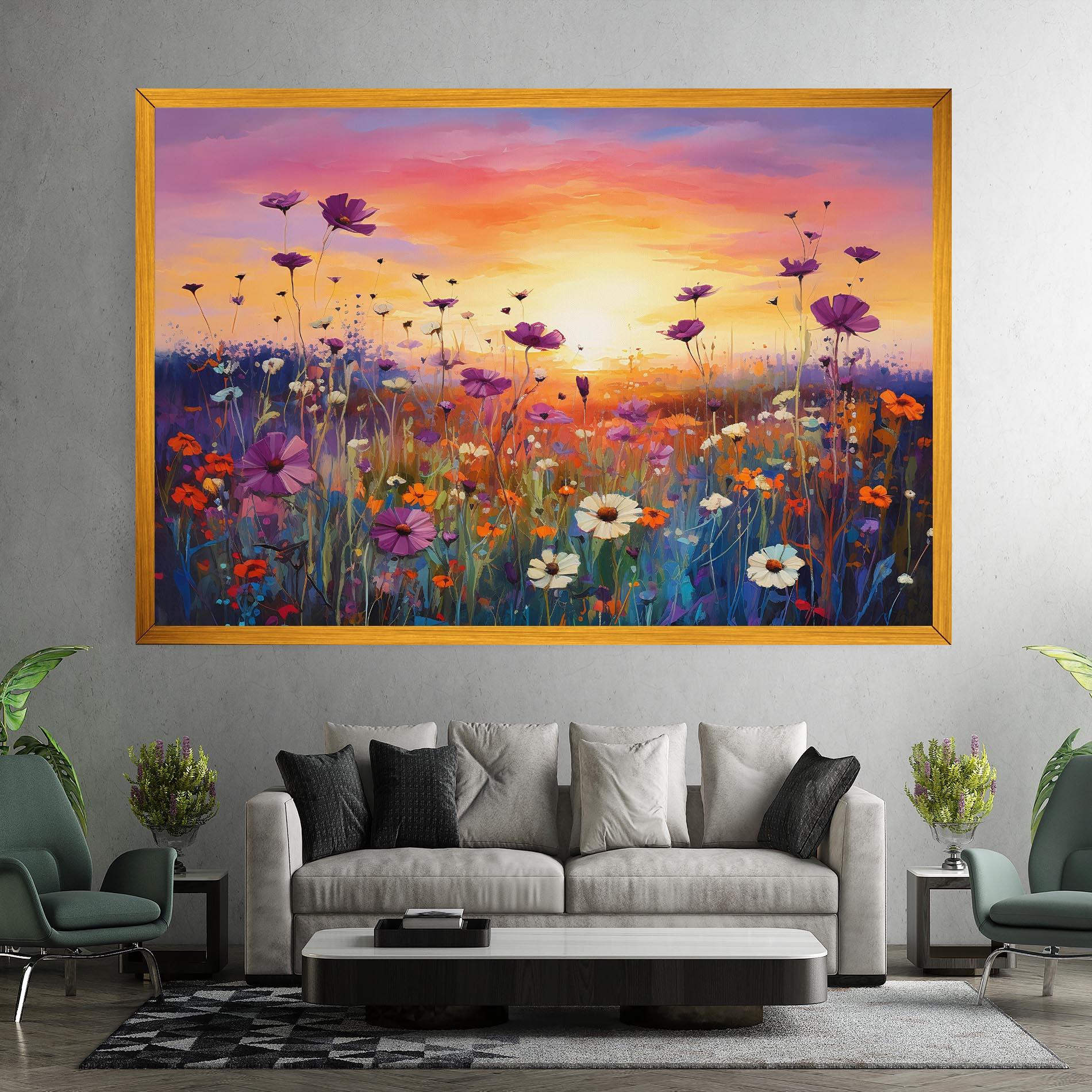 Leinwandbild Dreamy Field Flowers mockup 7