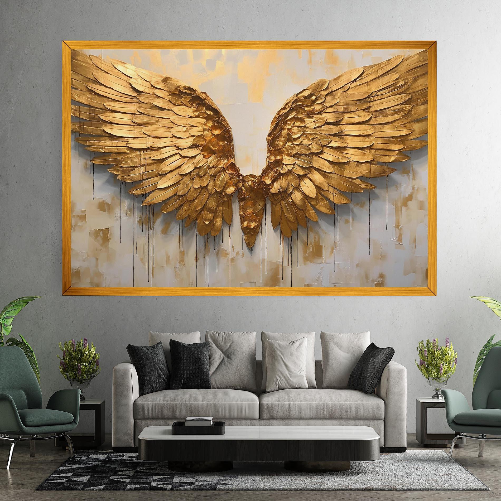 Leinwandbild Golden Wings Art mockup 7