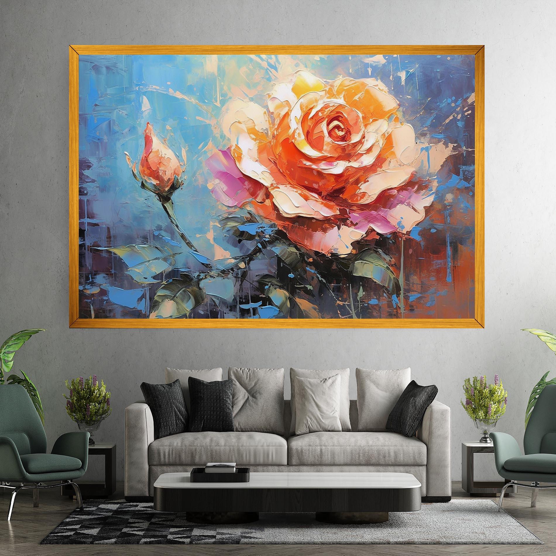 Leinwandbild Pretty Pink Rose Art mockup 7