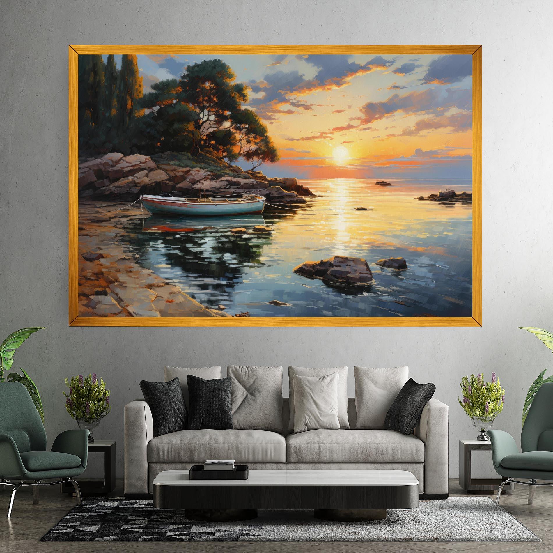 Leinwandbild Sunset Sea Art mockup 7