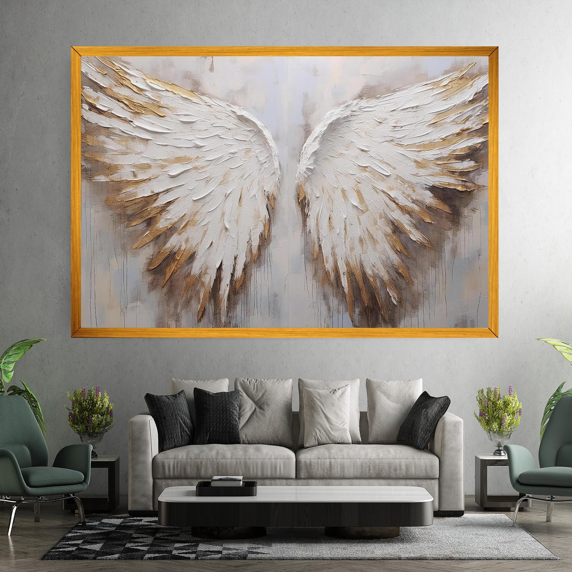 Leinwandbild White Angel Wings mockup 7